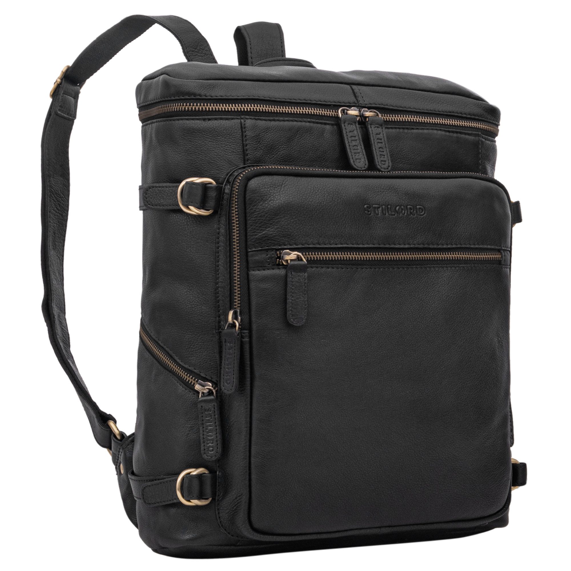 STILORD Notebookrucksack "Alvar" Businessrucksack Laptop-Fach 15.6 Zoll Herren Damen Echtleder