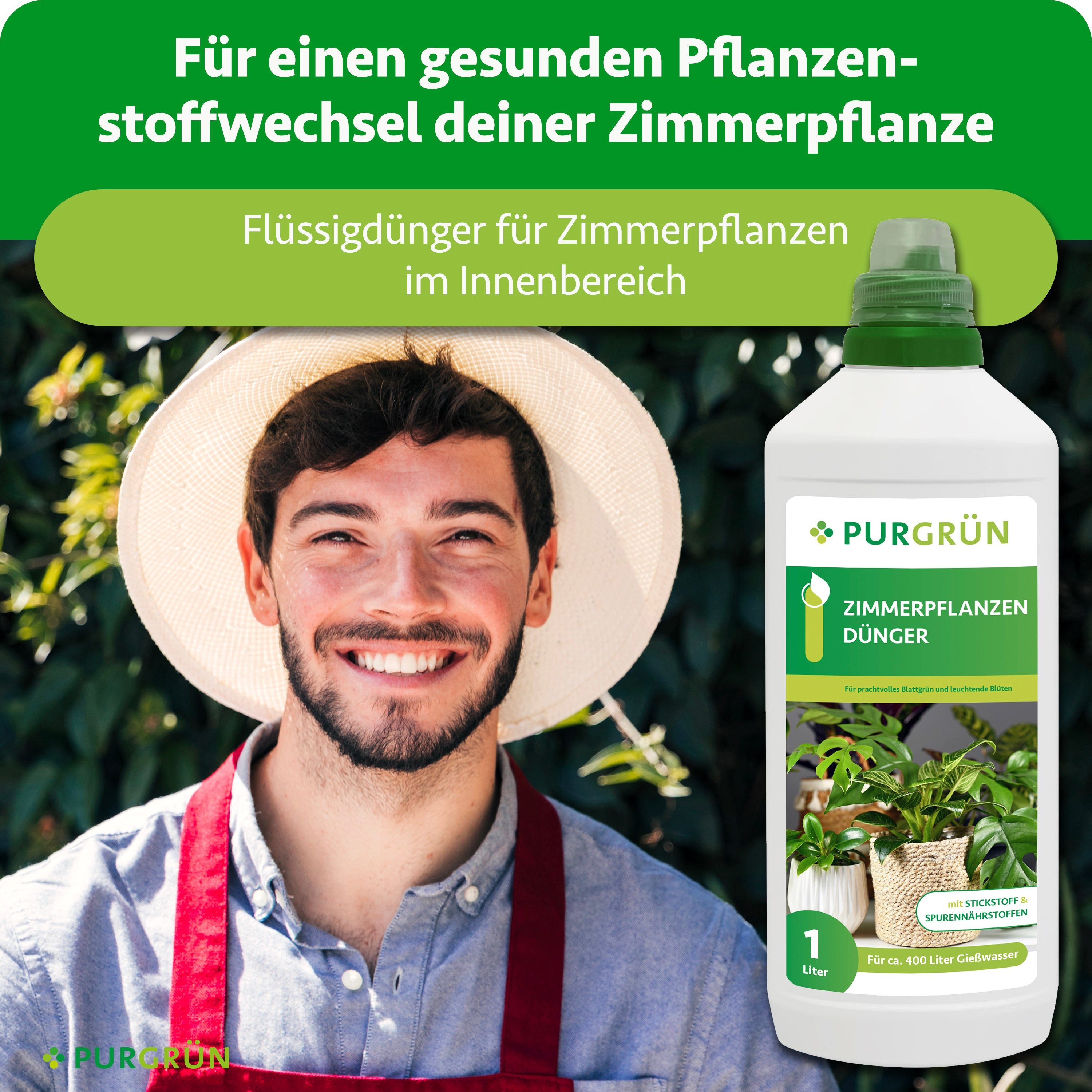 Purgrün Universaldünger Zimmerpflanzen Dünger, NPK 10+4+6, für grüne Blätte günstig online kaufen