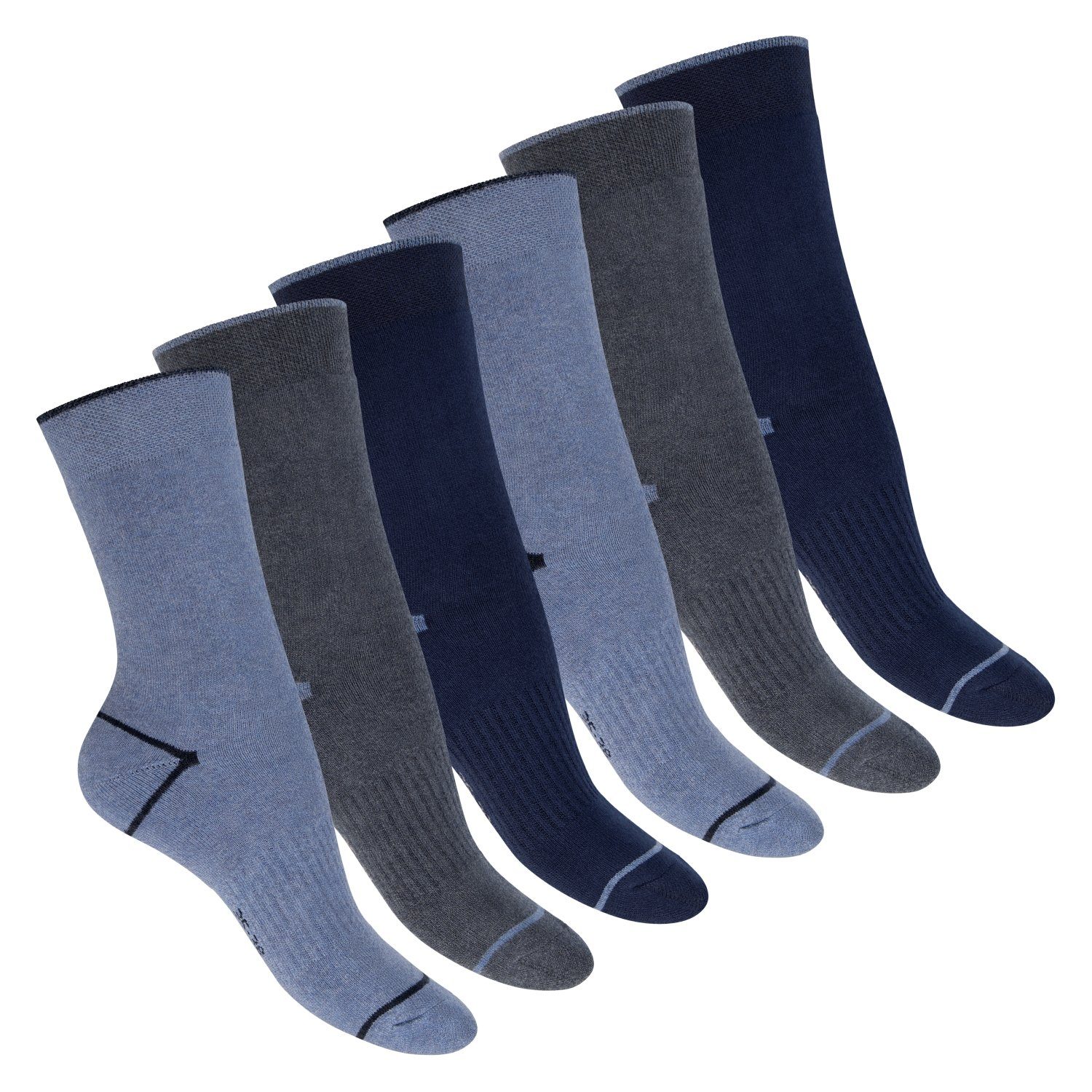 Footstar Thermosocken Thermo Winter Socken (6 Paar) für Damen & Herren, Vollfrottee Jeanstöne