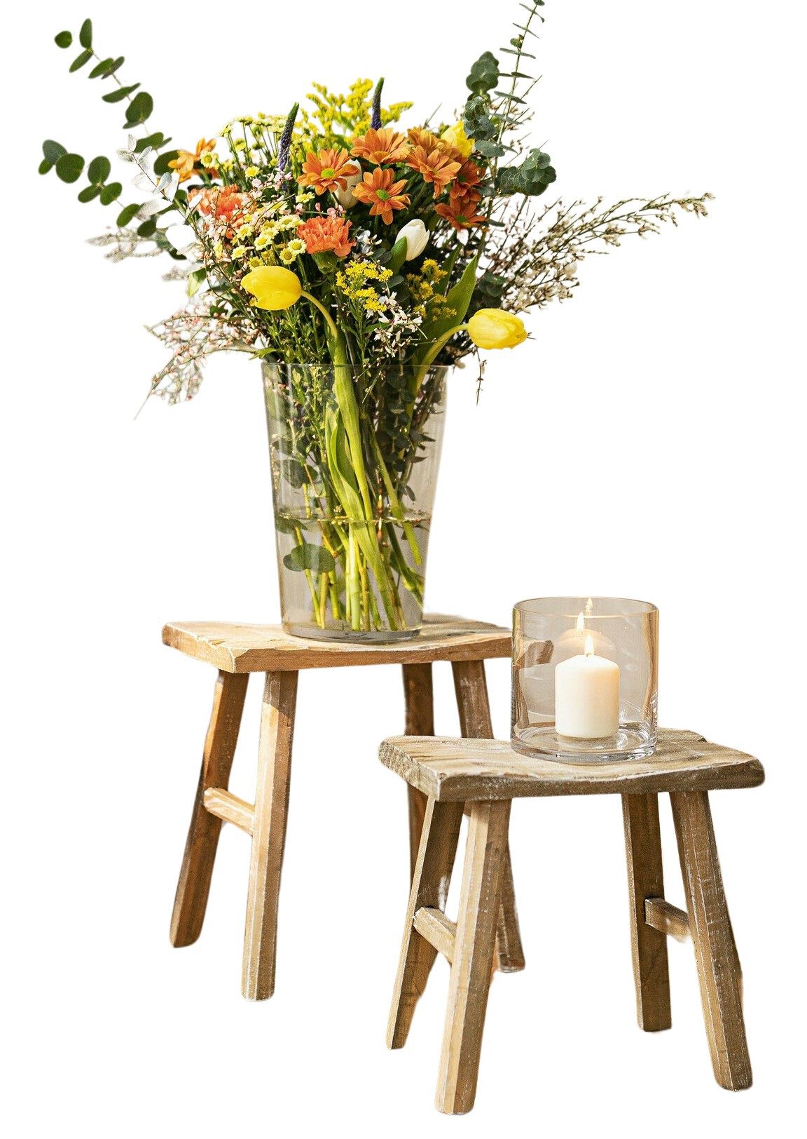 Dekoleidenschaft Blumenhocker "Rustikal" aus Holz im günstig online kaufen