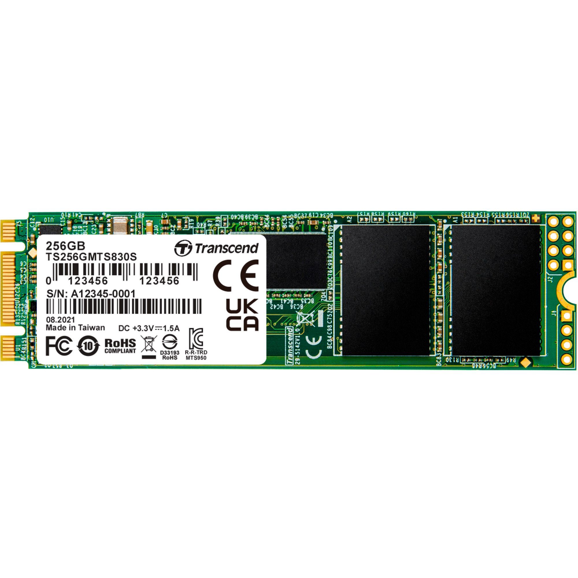 Transcend MTS830S 256 GB SSD-Festplatte (256 GB) Steckkarte"