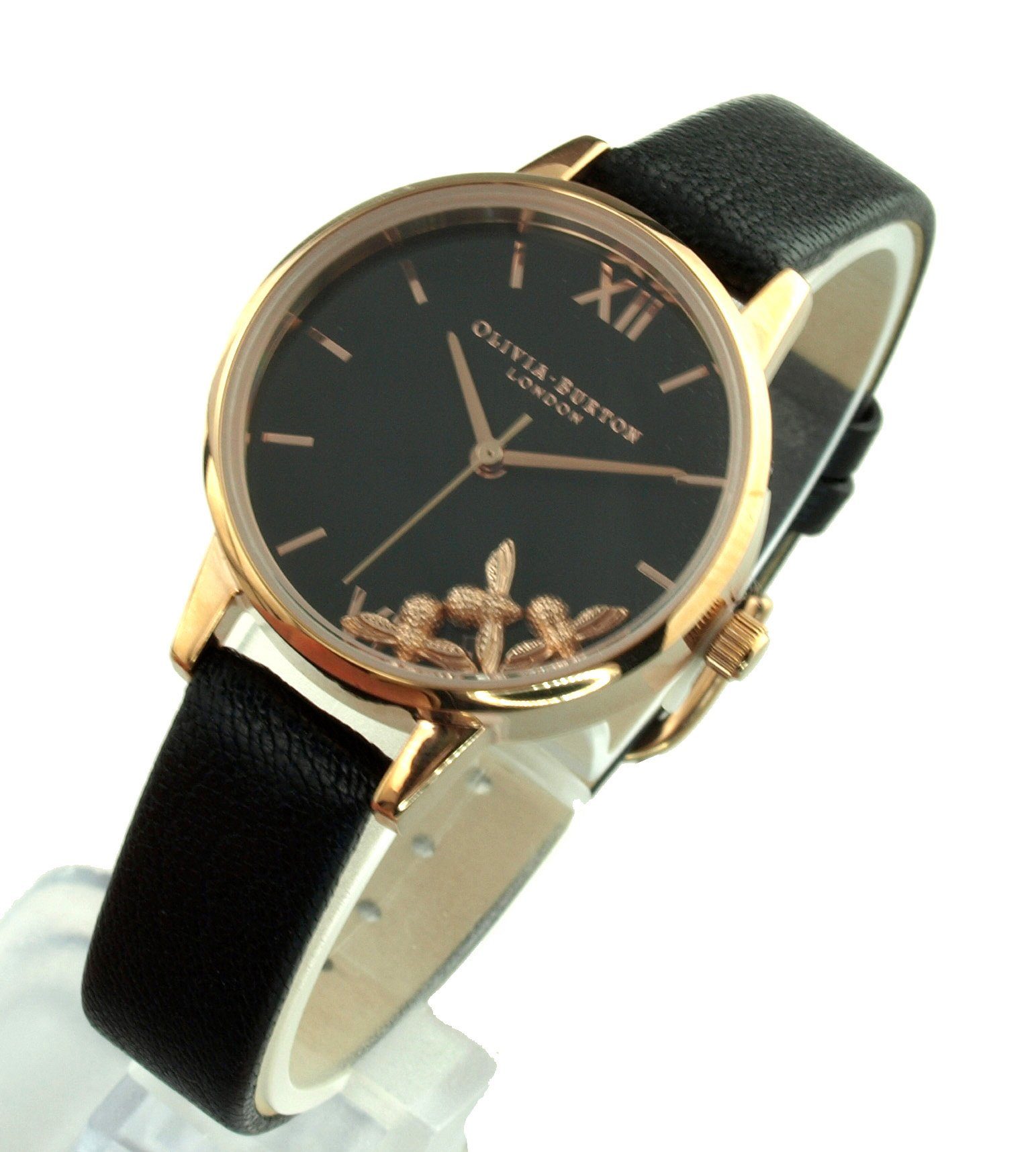 OB16CH06 Rosegold Busy Bees Quarzuhr BURTON Black OLIVIA Uhr Damen