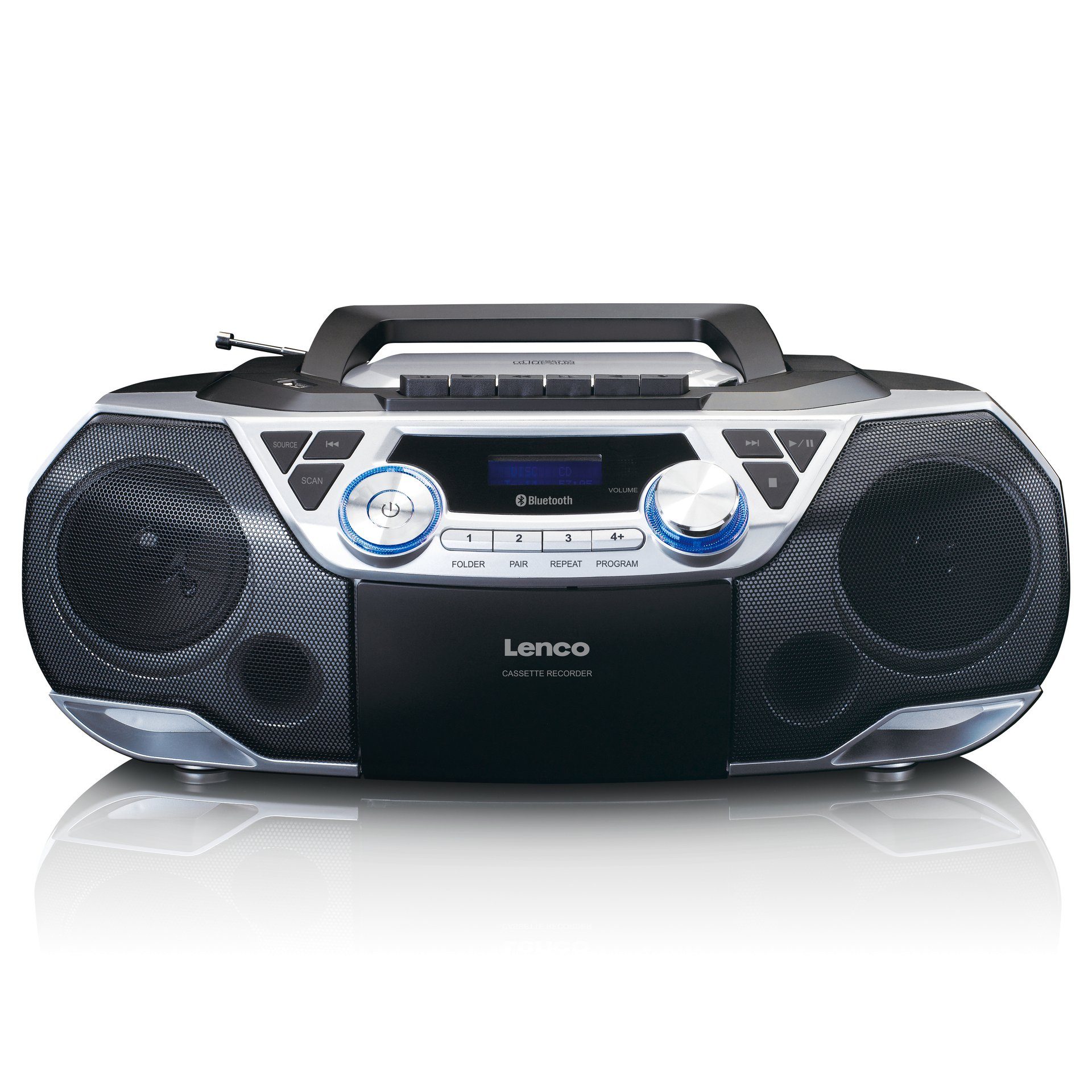 Lenco SCD-120SI W) Bluetooth Radio-CD-Player Tragbarer 6 (FM-Tuner, Radio