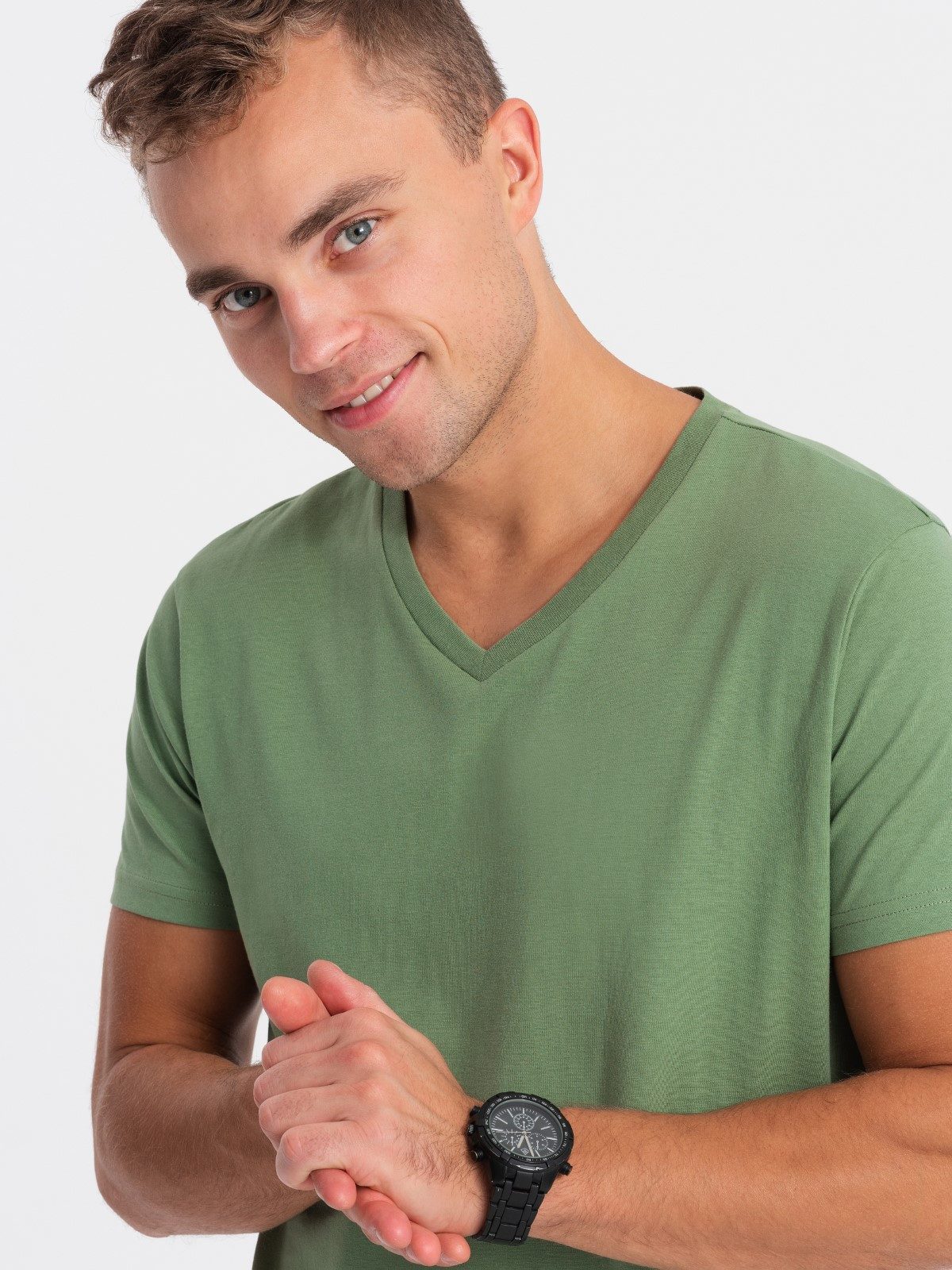 OMBRE T-Shirt Klassisches Herren-T-Shirt mit V-Ausschnitt günstig online kaufen