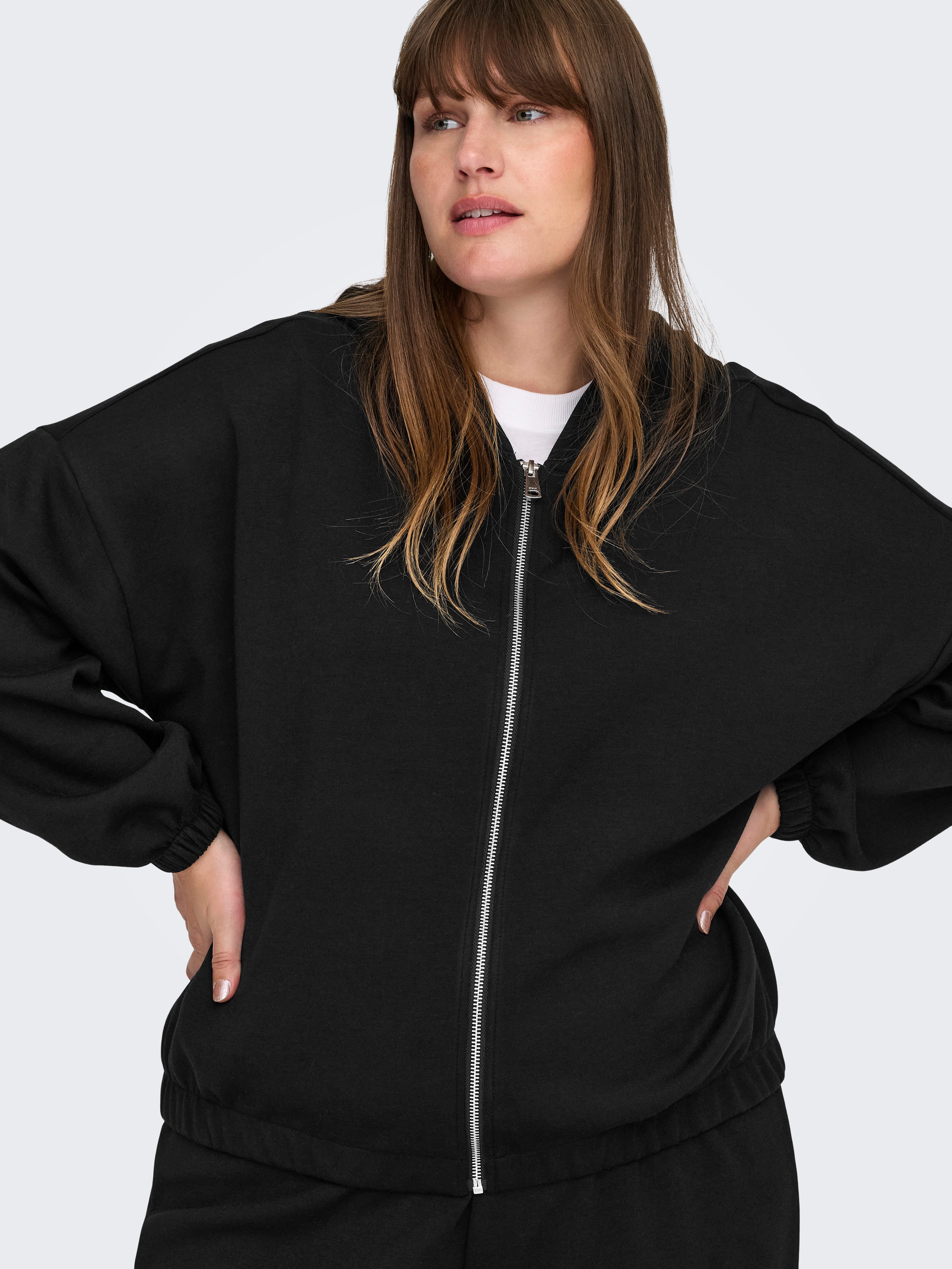 ONLY CARMAKOMA Kapuzensweatshirt CARSCARLETT LS ELASTIC ZIP HOOD SWT NOOS