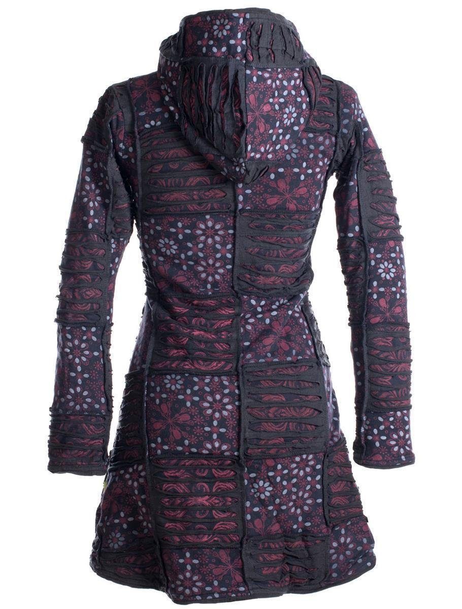 Vishes Kurzmantel Patchwork Mantel mit Cutwork Fleece gefüttert Hippie, Eth günstig online kaufen