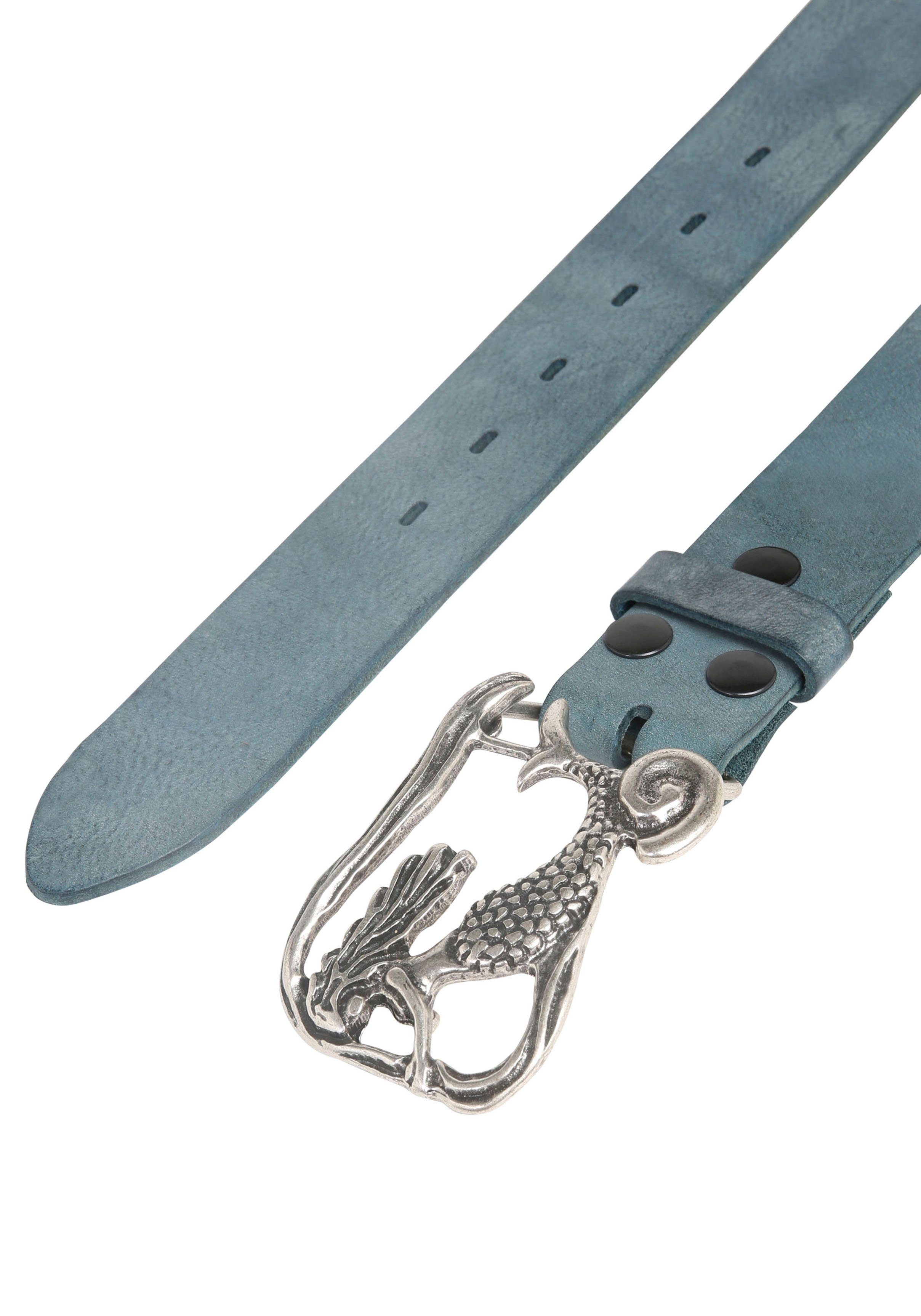 Rettungsring Gürtel Ledergürtel mit austauschbarer Schließe »Meerjungfrau Silber«