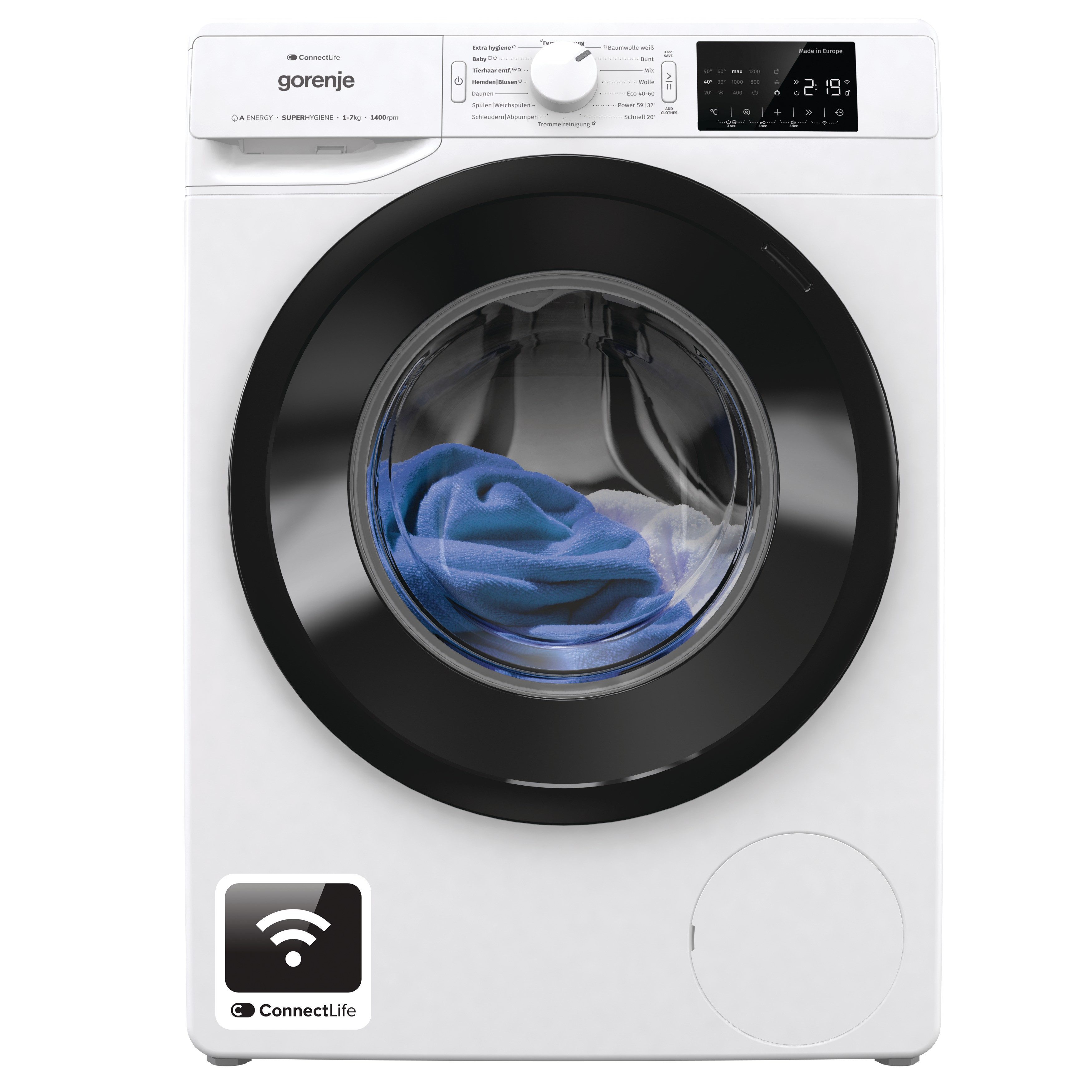 GORENJE Waschmaschine Wave PNEI74SA1DTS, 7 kg, 1400 U/min, RealSlim 46,50cm