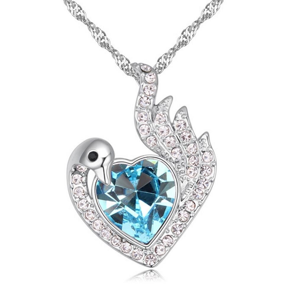 Ketten-Set Kette blaue Taube Silber aus Messing Damen