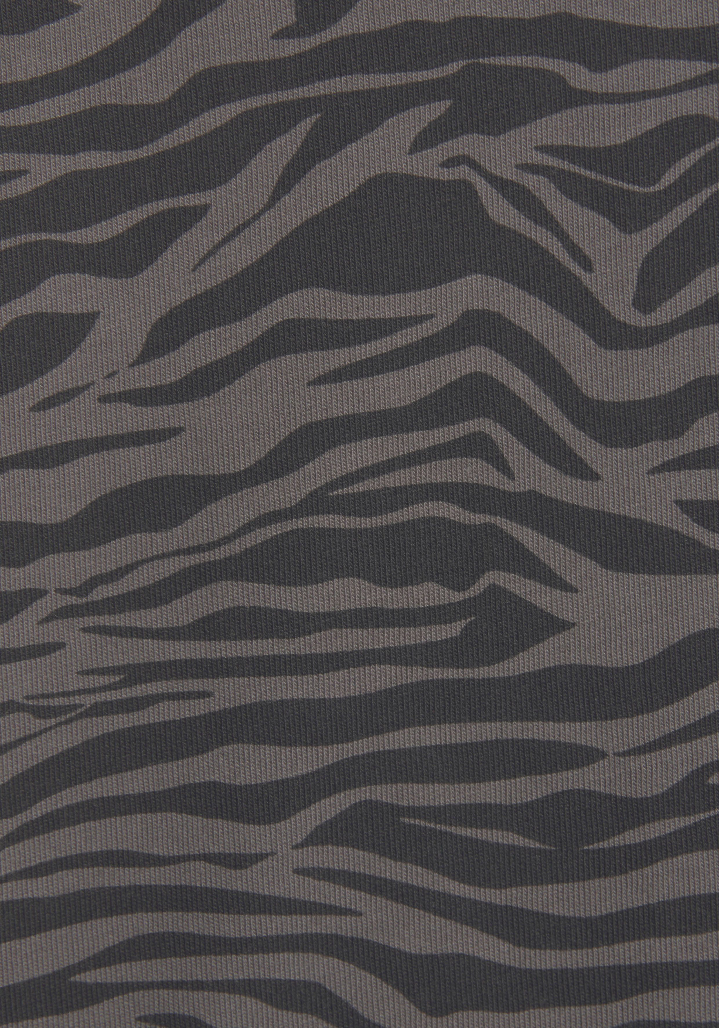 schwarz-dunkelgrau-gemustert Sleepshirt Animal-Print s.Oliver mit