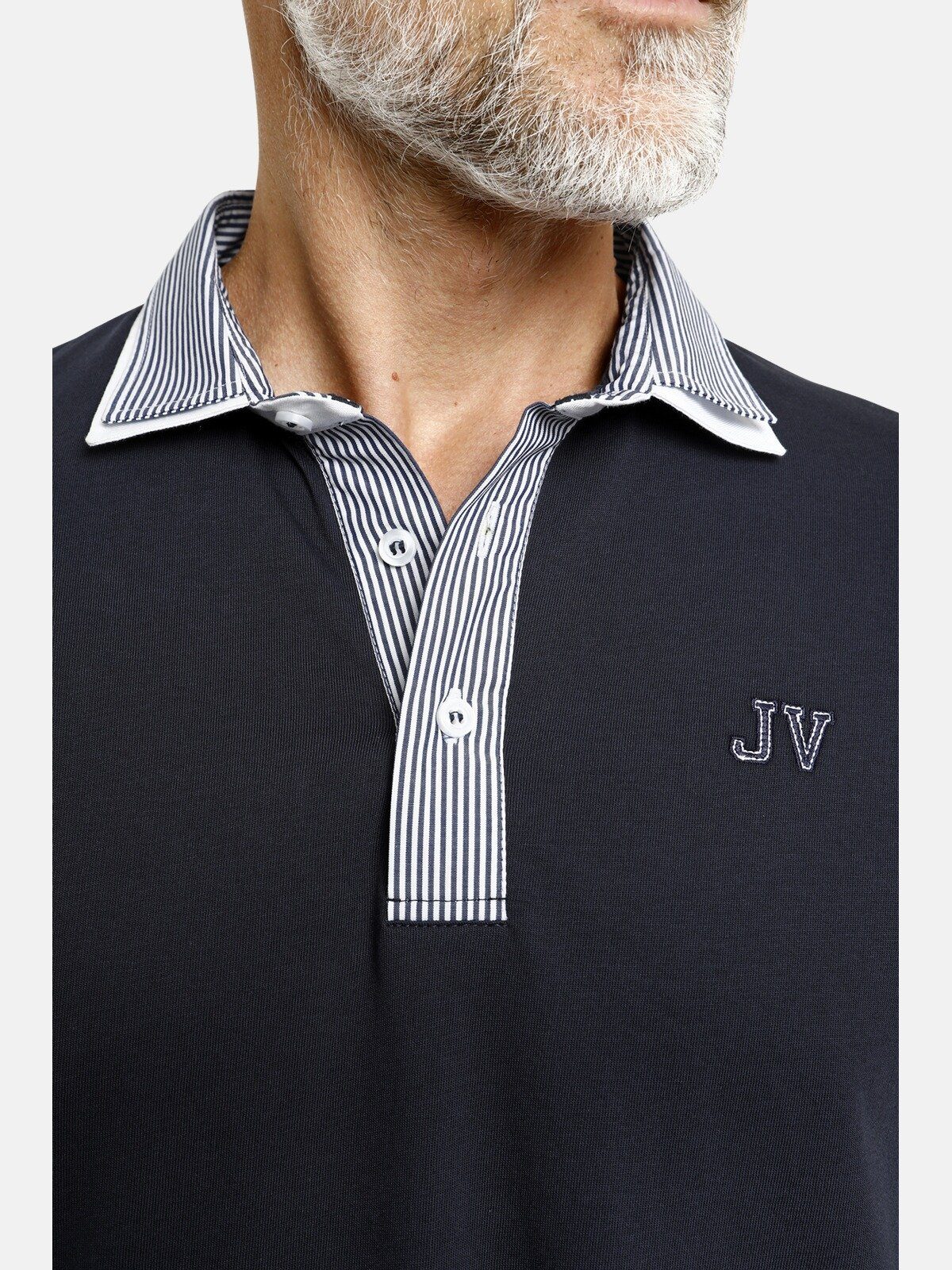 Jan Vanderstorm Poloshirt mit Streifendesign Kragen DANHY