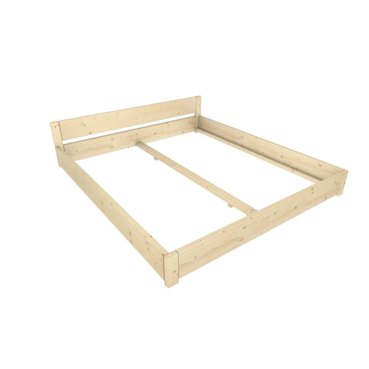 TUGA-Holztech Massivholzbett Familien-Nesterl Doppelbett 180 200 23 Fichte ohne Ablage, Breite 270, 360, Doppelbett/Einzelbett 180, 90, Länge 200, 220cm
