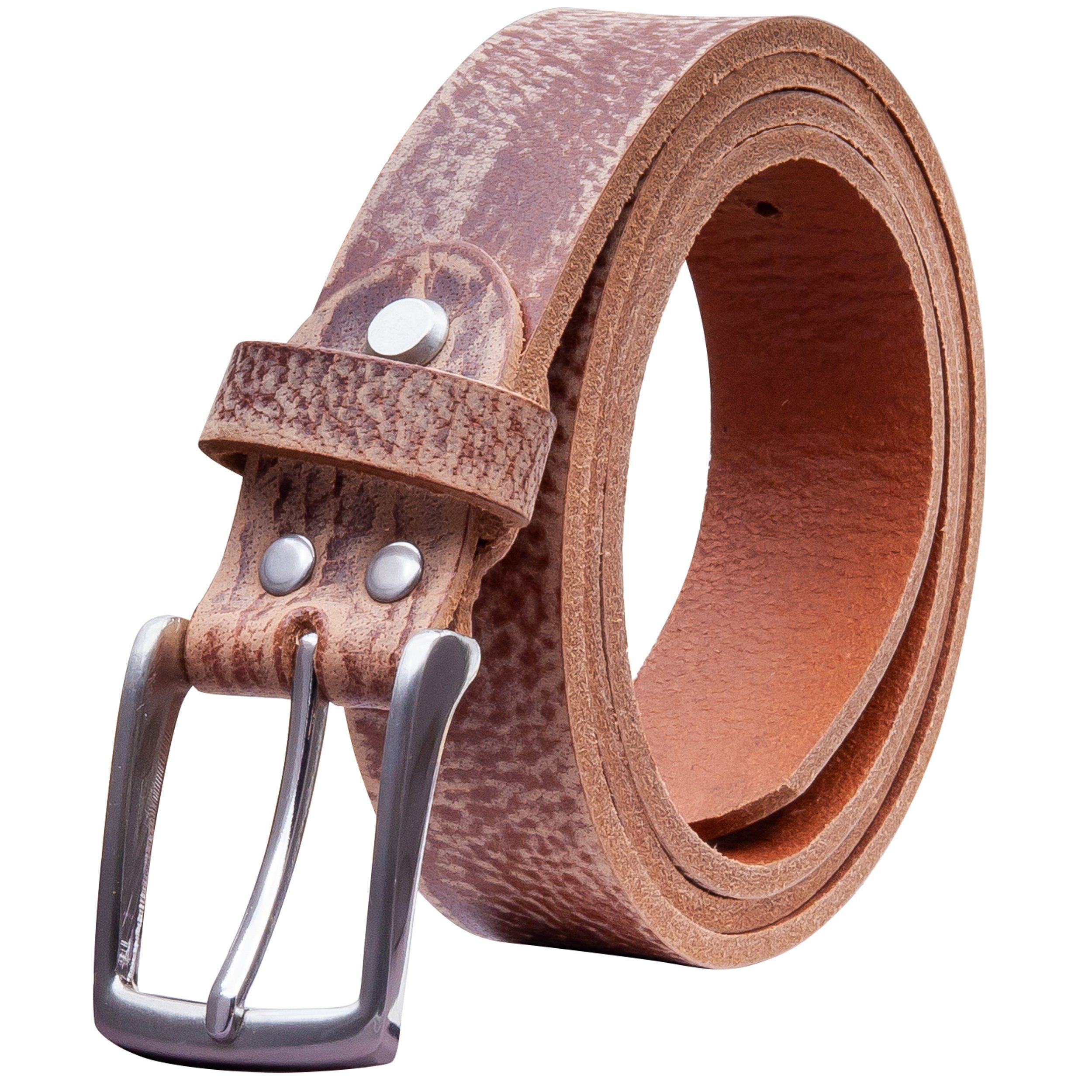 COLOGNEBELT Ledergürtel OM311-GE-Rustikal MADE IN GERMANY, Rustikal Kürzbar, 100 % Echtleder, Aus einem Stück, Unisex