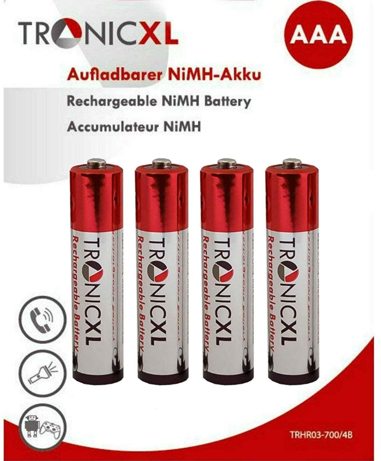 TronicXL Akkus AAA Akku für St) Entfernungsmesser Batterie, 70 Bosch Laser DLE 40 DLE (4
