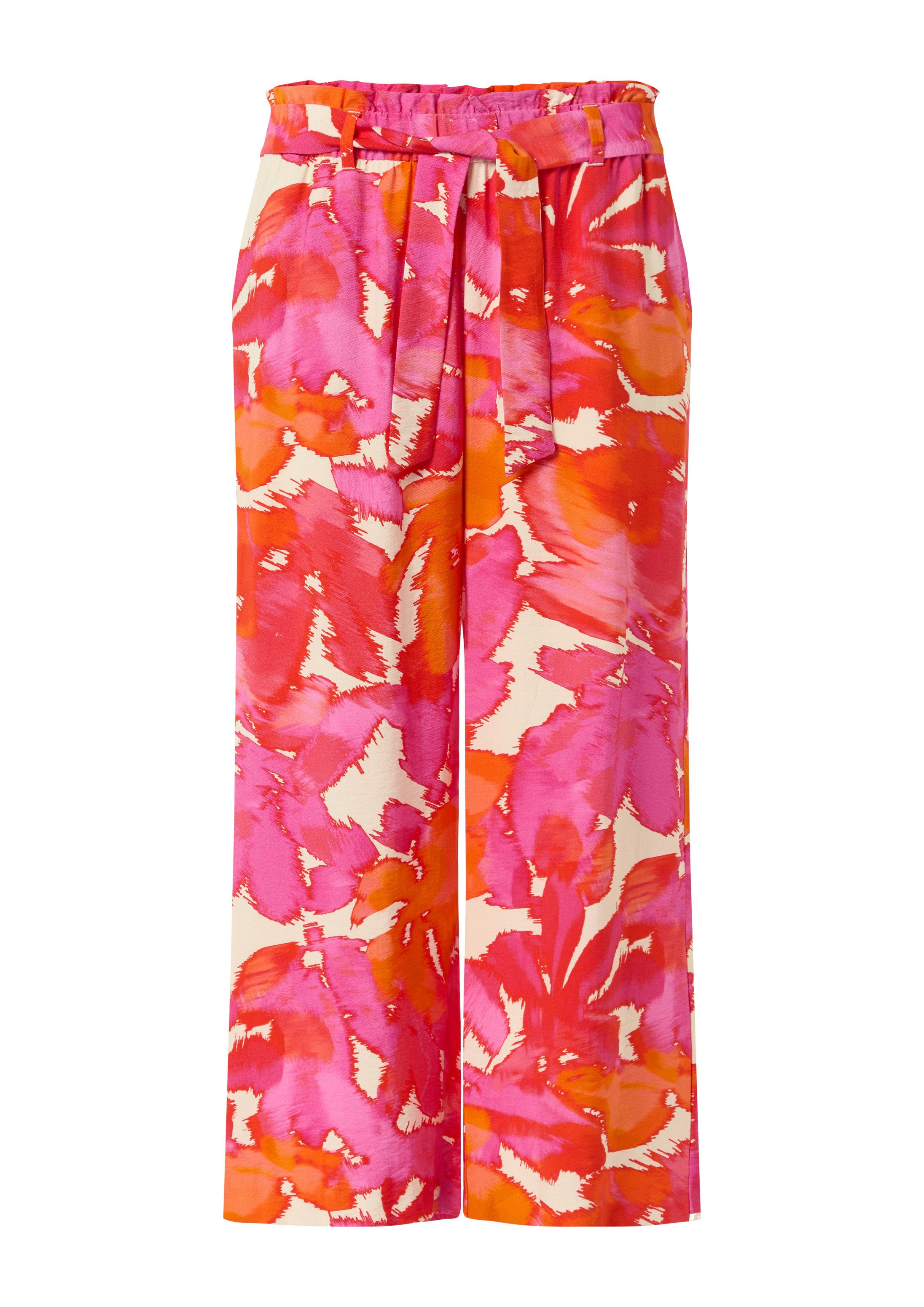 comma Culotte Hose Stoffhose mit All-over-Print
