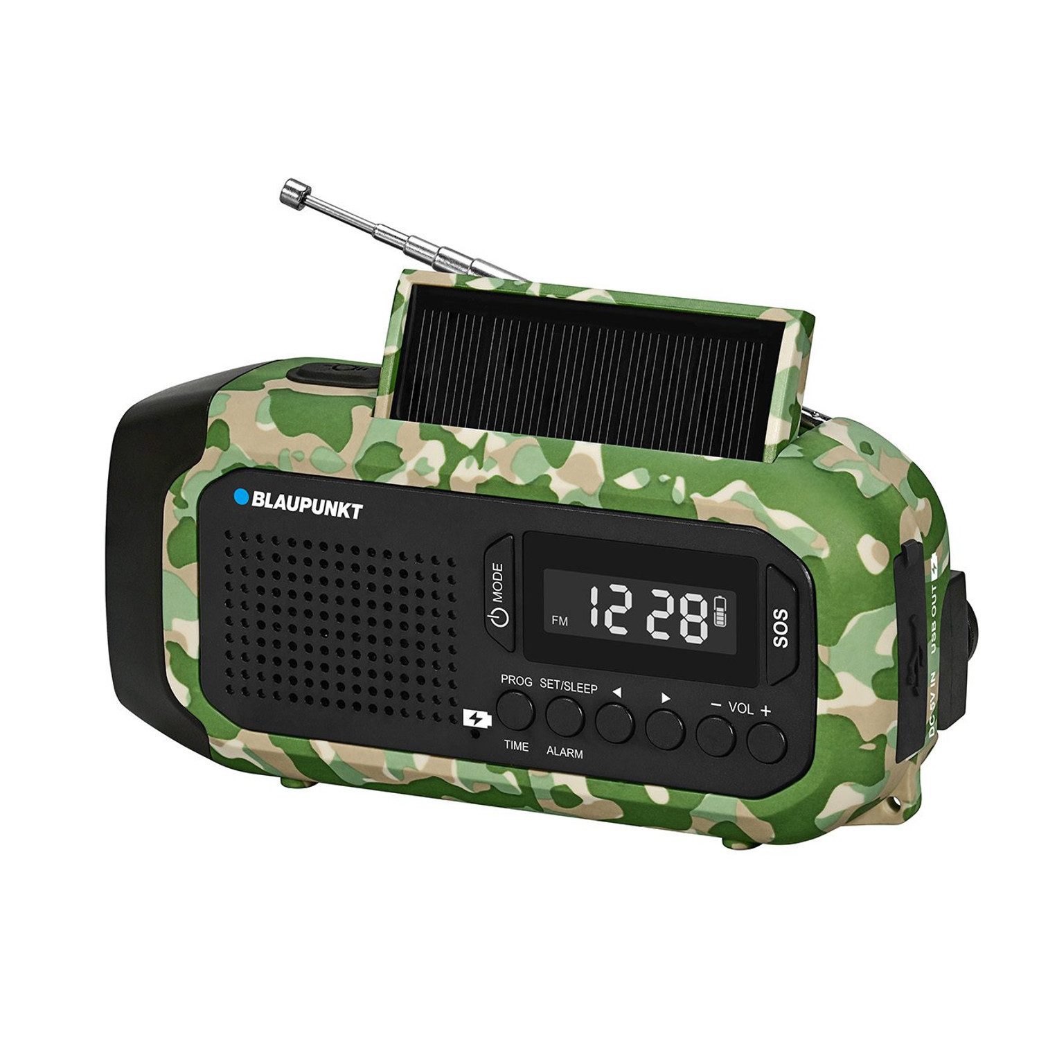 Blaupunkt ER20GC tragbares Solar-Notfallradio Notfallradio (LED-Taschenlampe, Leselampe, dreifaches Ladesystem, SOS-Alarm)