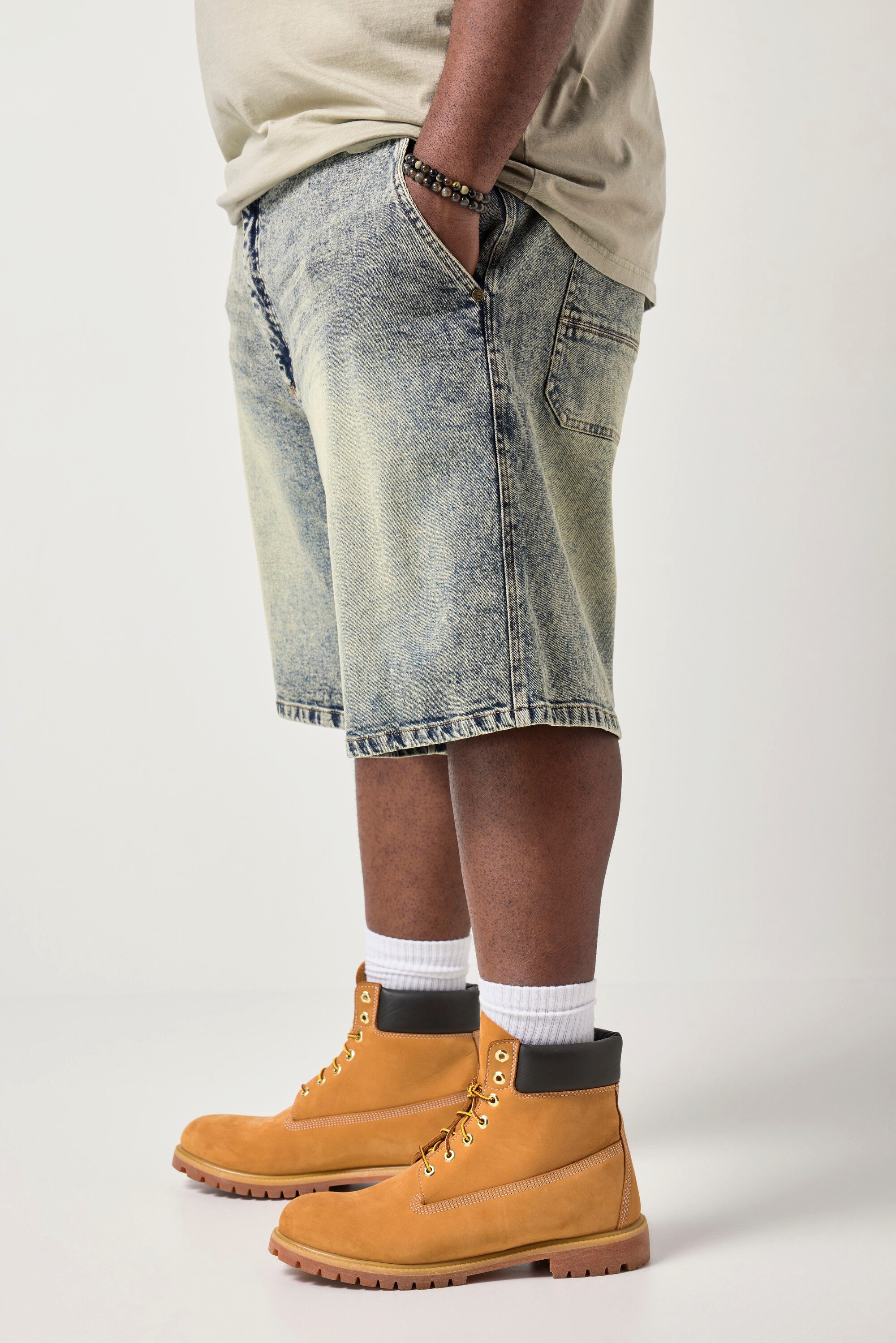 STHUGE Bermudas Jeans-Bermuda extra weiter Baggy Fit Dirty Denim – Bild 4 von 5