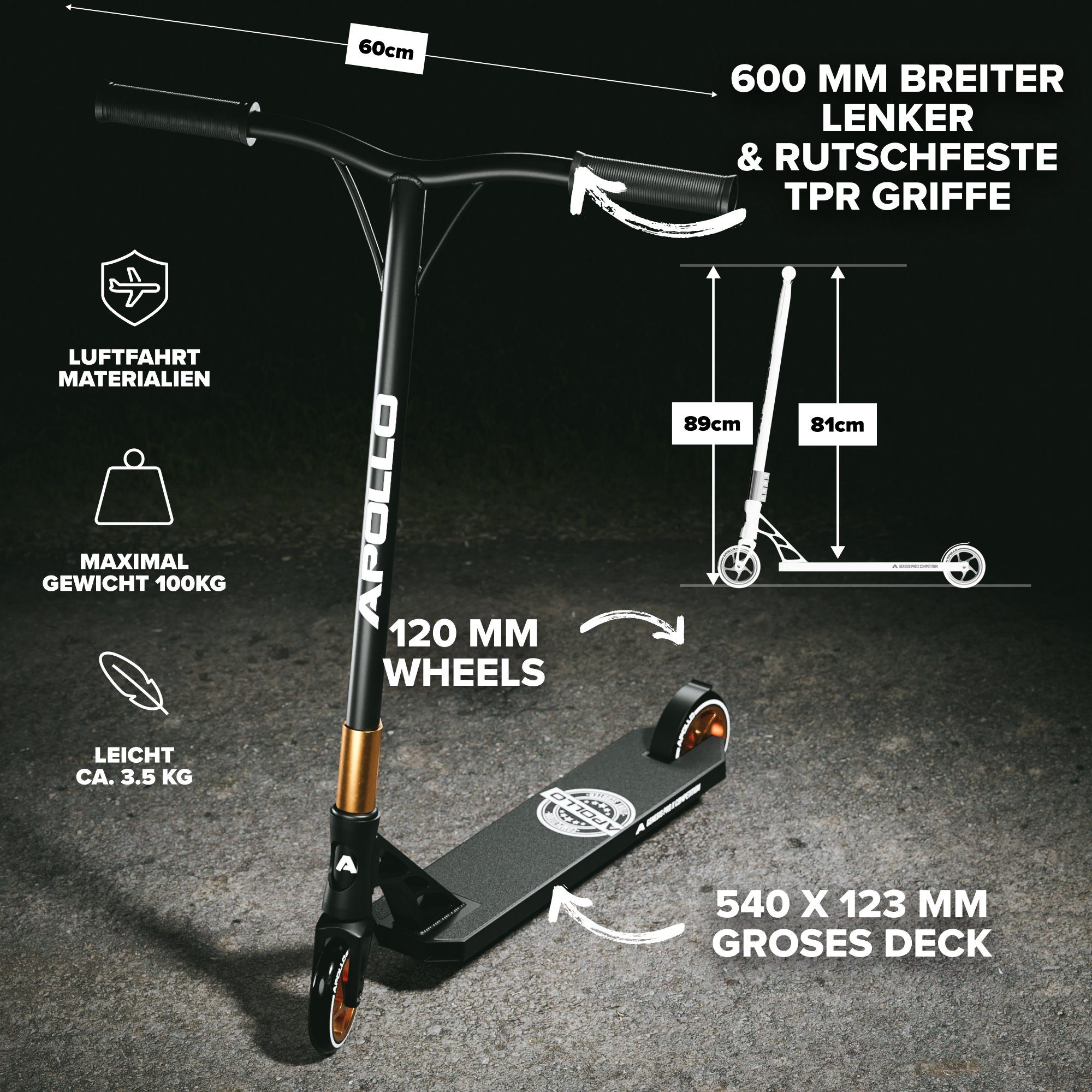 Apollo Stuntscooter Stunt Scooter Genesis Pro X Competition -, High End Roller
