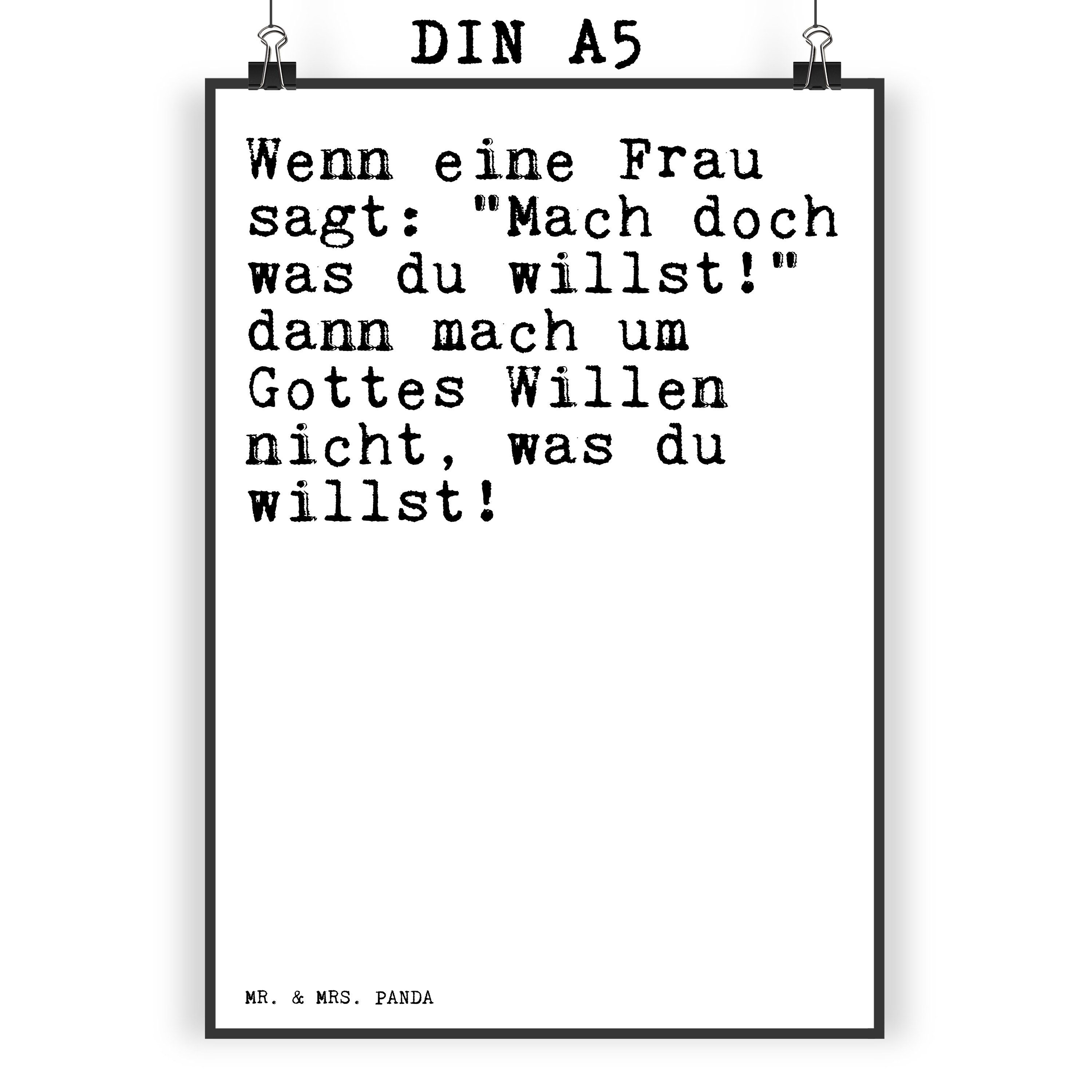 Mr. & Mrs. Panda Poster DIN A5 Wenn eine Frau sagt... Weiß