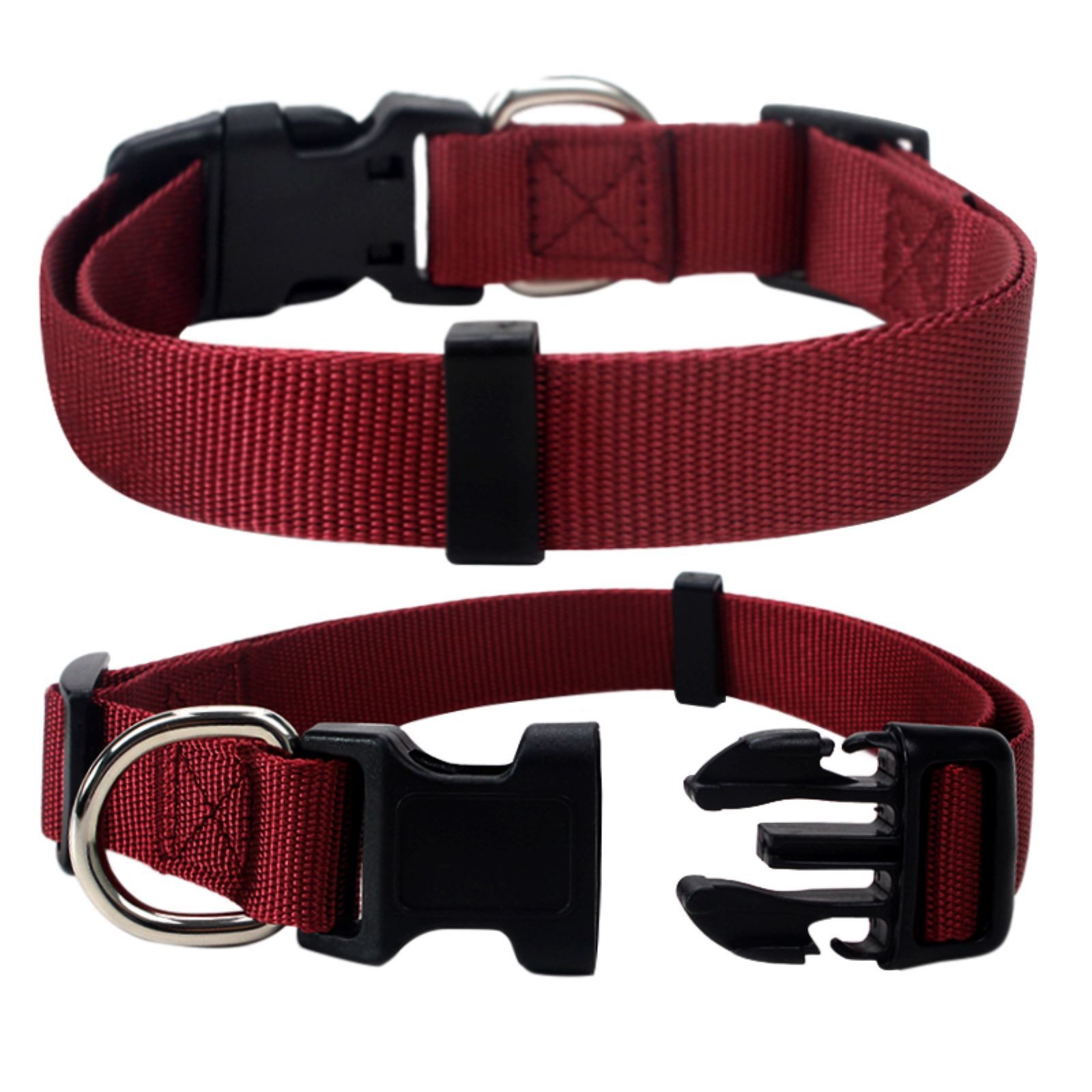 Illes-Laedchen Hunde-Halsband Hundehalsband Nylon – verstellbar, robust & leicht – Halsband, mit Klickverschluss – verschiedene Farben & Größen