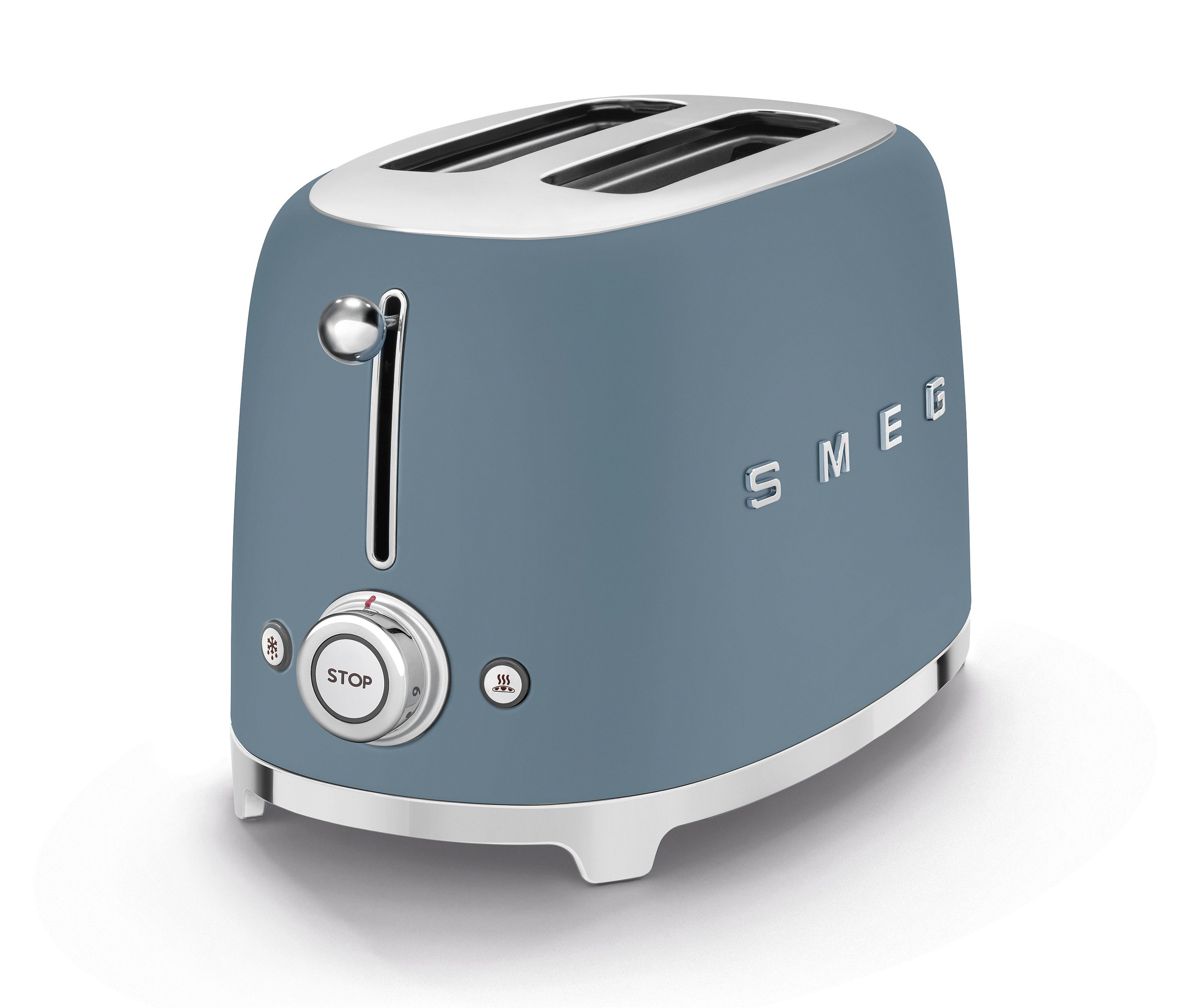 Smeg Toaster 2 Schlitz 2 Scheiben Toaster Kompakt Edelstahl SMEG Storm Blue matt