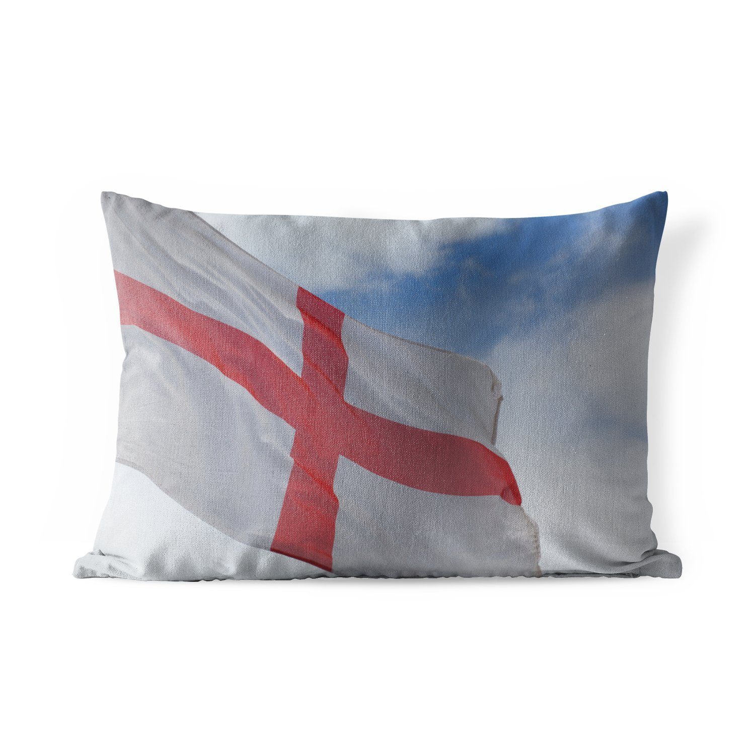 MuchoWow Dekokissen Die englische Flagge weht in der Luft, Outdoor-Dekorationskissen, Polyester, Dekokissenbezug, Kissenhülle