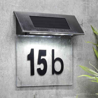 Meinposten Hausnummer Hausnummernschild LED Beleuchtet Solar, (1 St), Dämmerungssensor