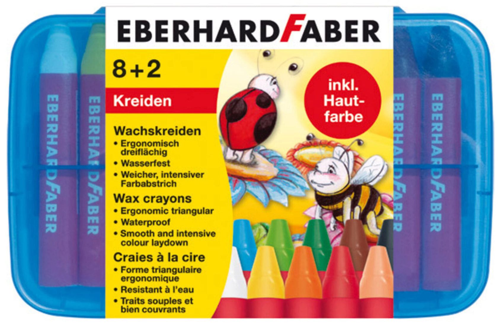 Eberhard Faber Wachsmalstift EBERHARD FABER EFA Wachsmalkreiden Dreikant Plastikbox