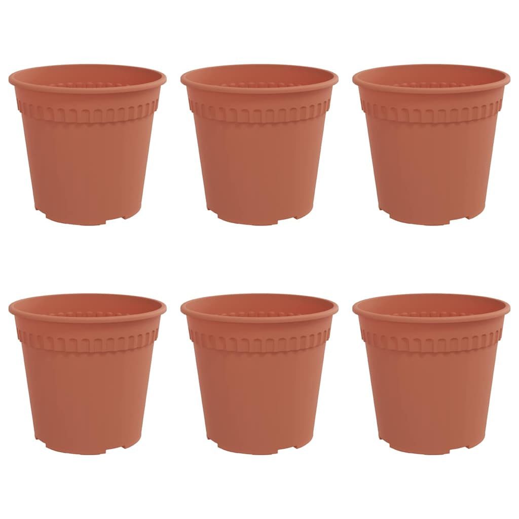 furnicato Blumentopf 6er Set 17 x 14 cm Ziegelrot, Blumenkübel mit Entwässerungslöchern am Boden für deinen Balkon