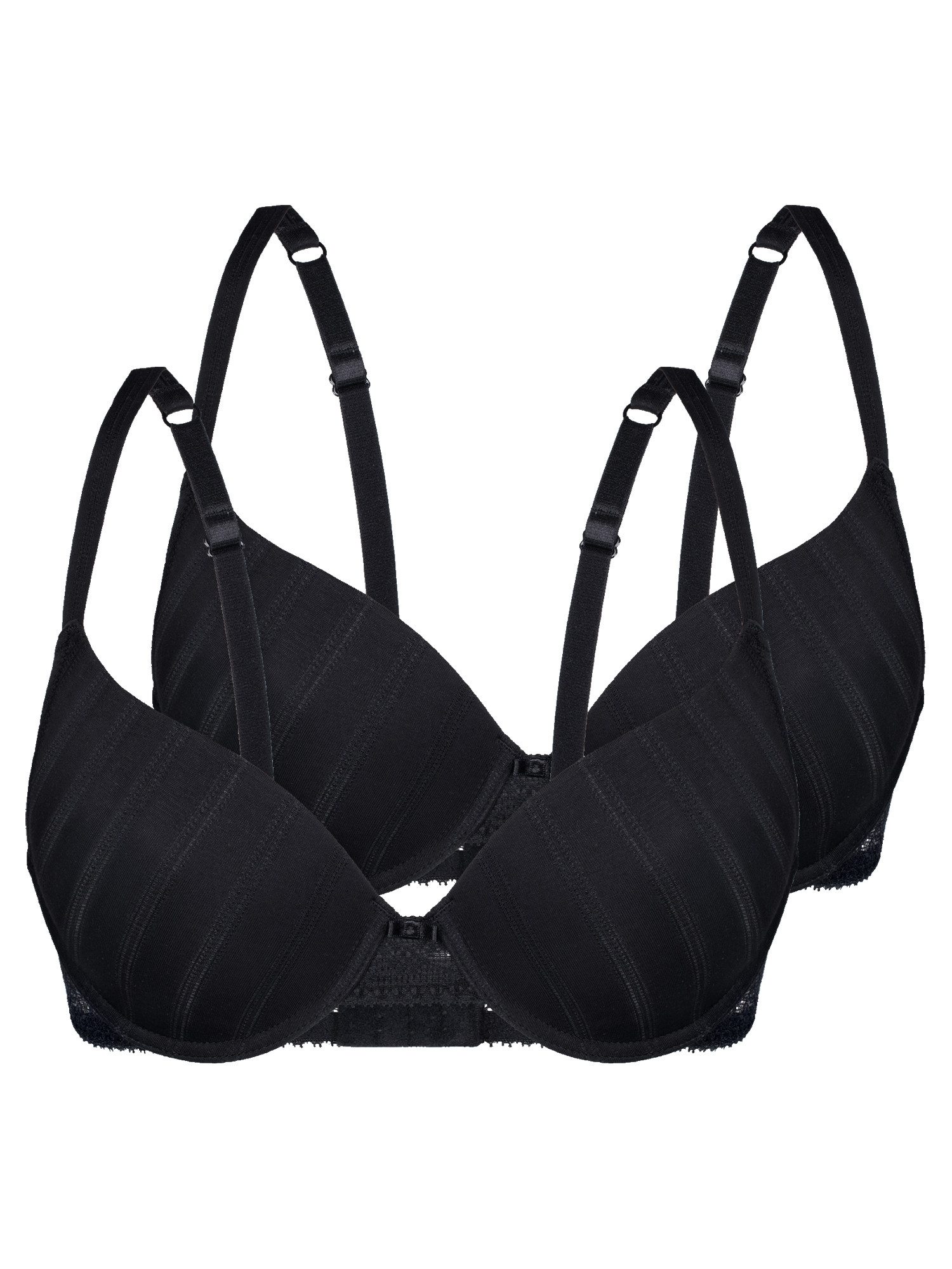 Sassa Set: Schalen-BH Schalen-BH Natural Stripe (Spar-Set, 2-tlg) antibakterielle Bambusqualität, sensible Haut, tiefes Dekolleté