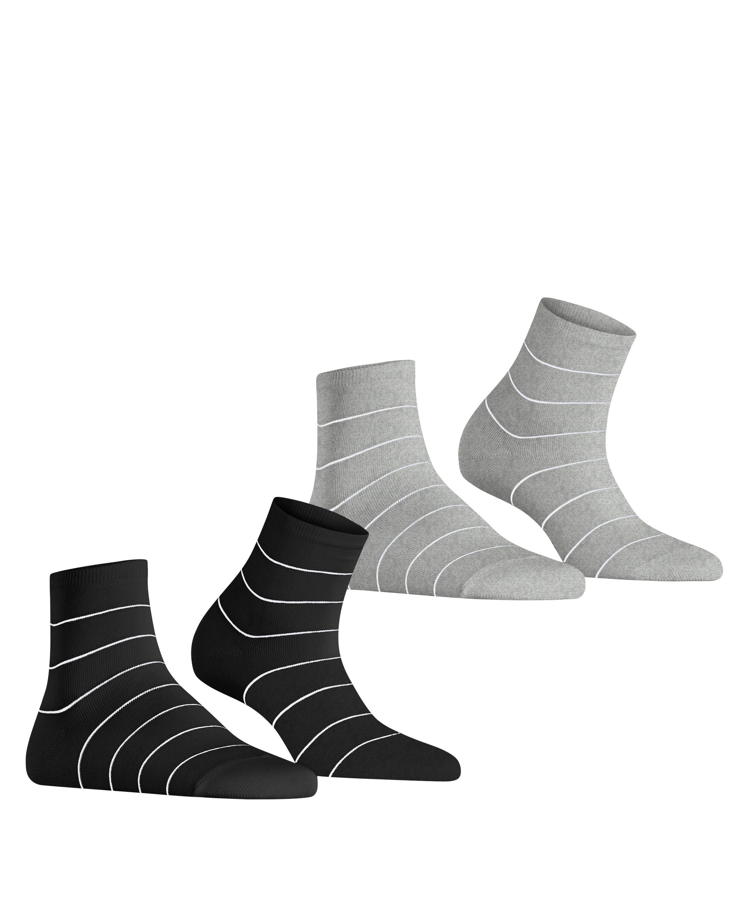Esprit Kurzsocken Fine Line (2 Paar) mit feinem Streifenmuster, schmales Bündchen