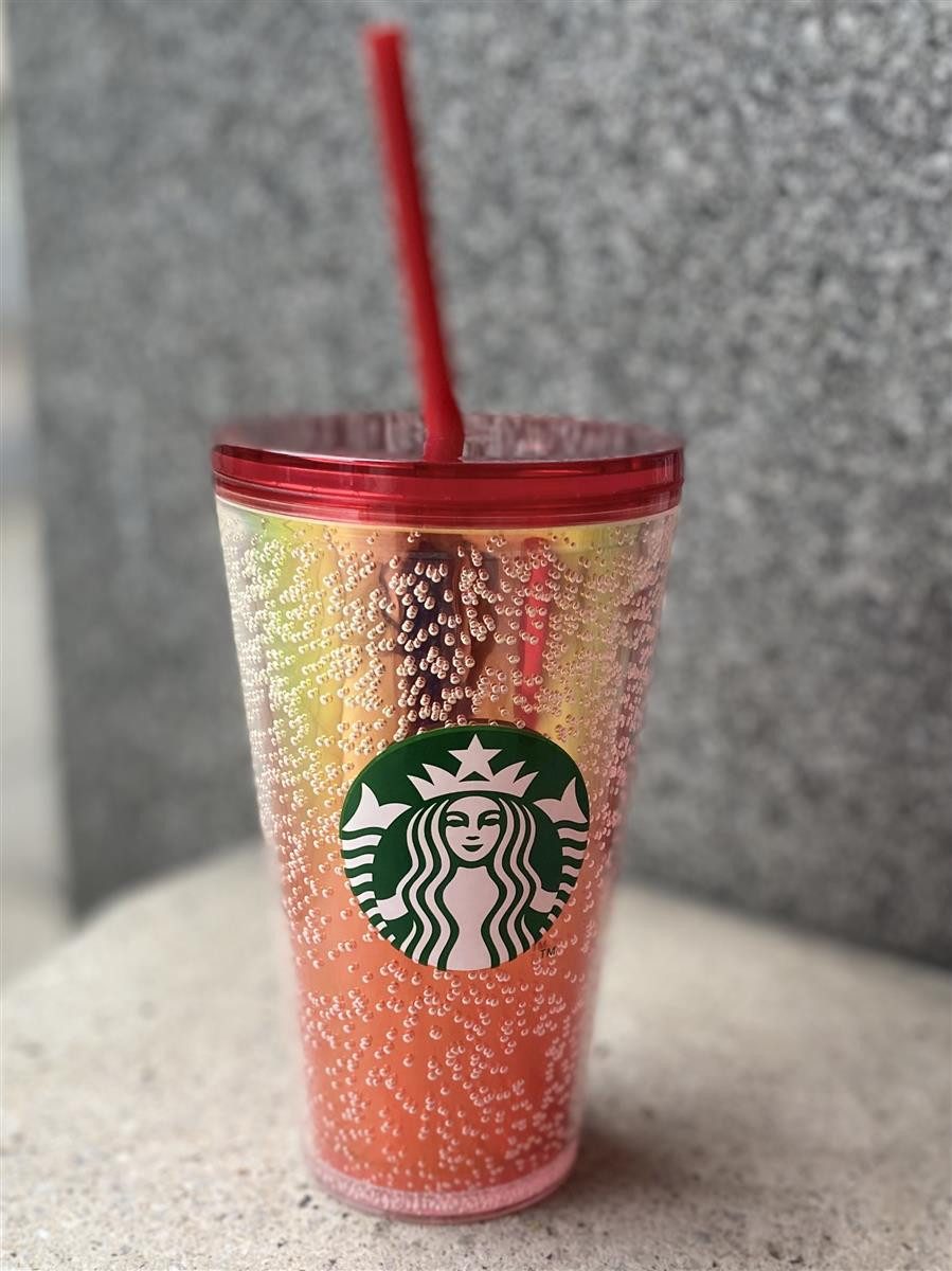 Starbucks Frühstücks-Geschirrset Starbucks Sparkling Tumbler Red Bubbles 16oz