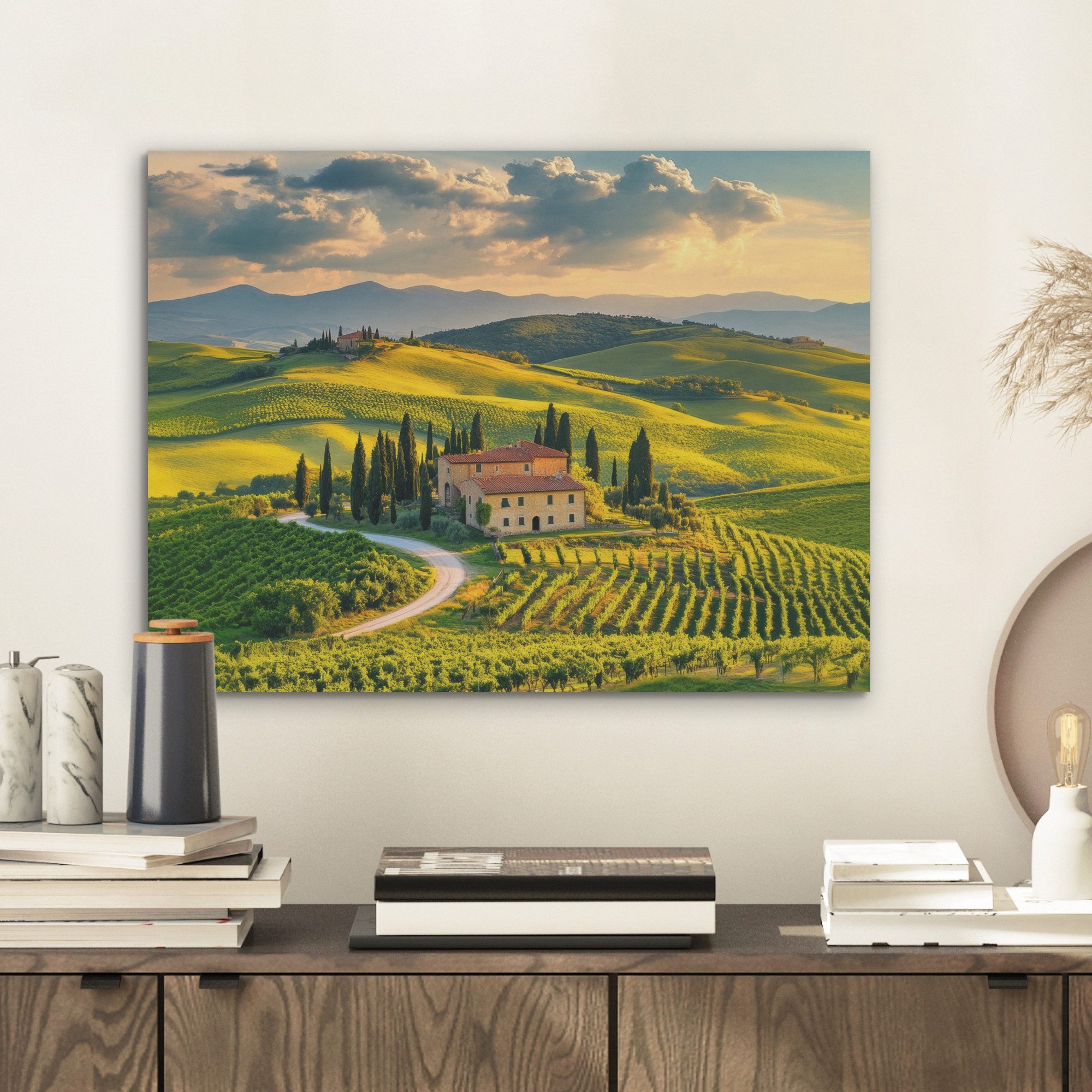 MuchoWow Gemälde Toskana - Landschaft - Weinberge, Fotodruck (1 St), Akusti günstig online kaufen