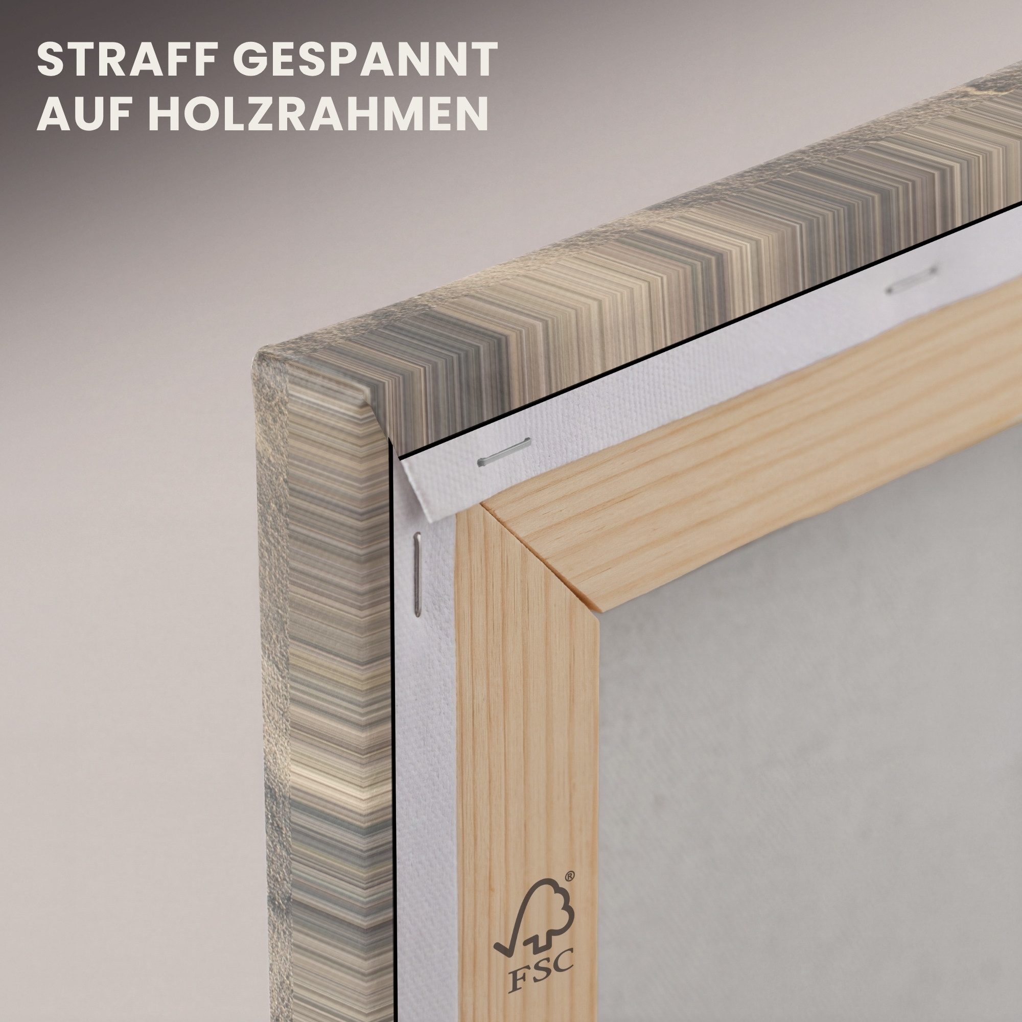 OneMillionCanvasses® Leinwandbild Herzform - Signiert - Beige - Sand, Fotodruck (1 St), Wandbild, Deko Schlafzimmer Wohnzimmer Flur 20x20 cm – Bild 5 von 5
