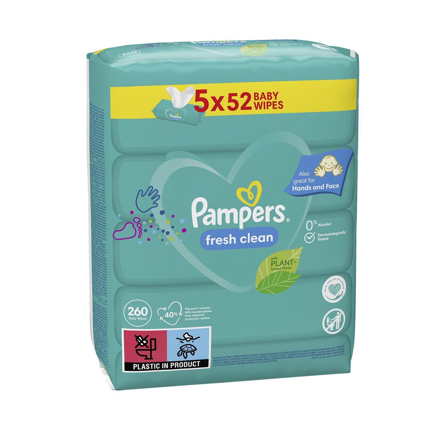 Pampers Windeln Pampers Fresh Clean Baby Feuchttücher 260 Tücher (5 x 52) milder Duft