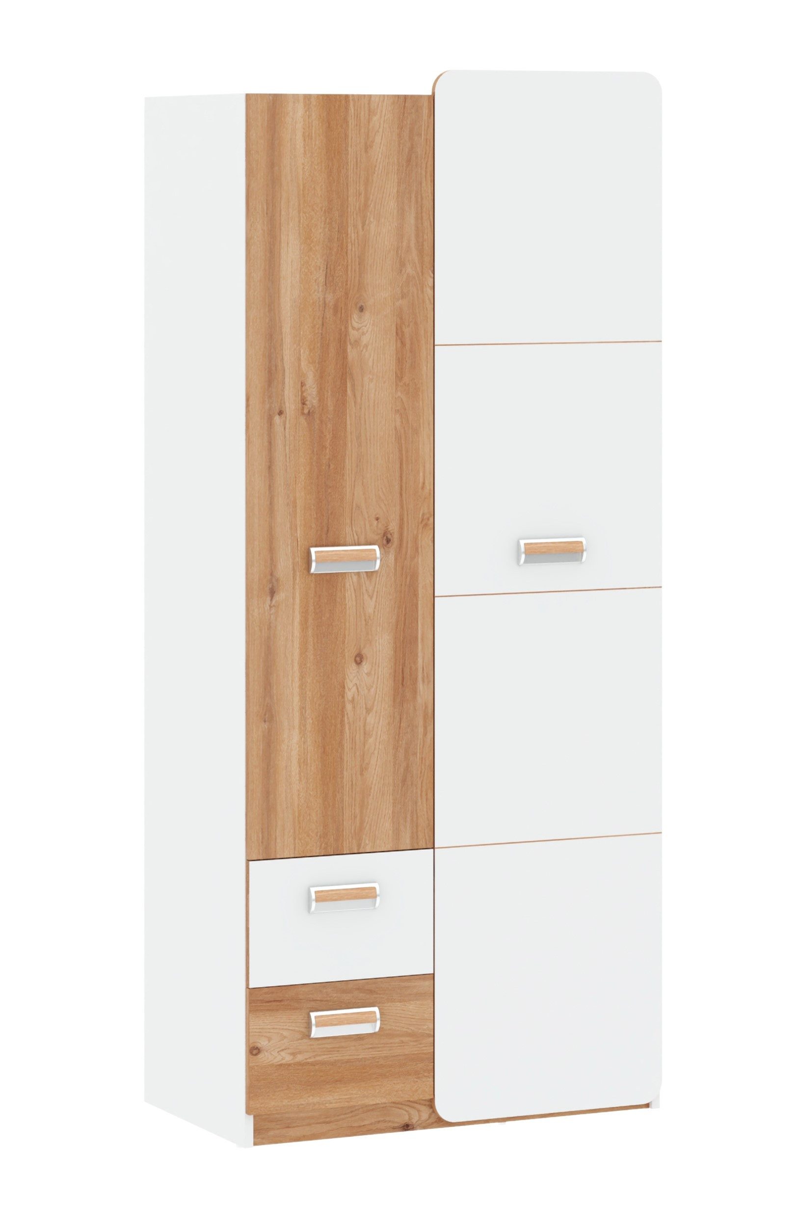 99rooms Kinderkleiderschrank Laterne (Kleiderschrank, Schrank) Modern Design, viel Platz und Abstellfläche, asymmetrische Fassade