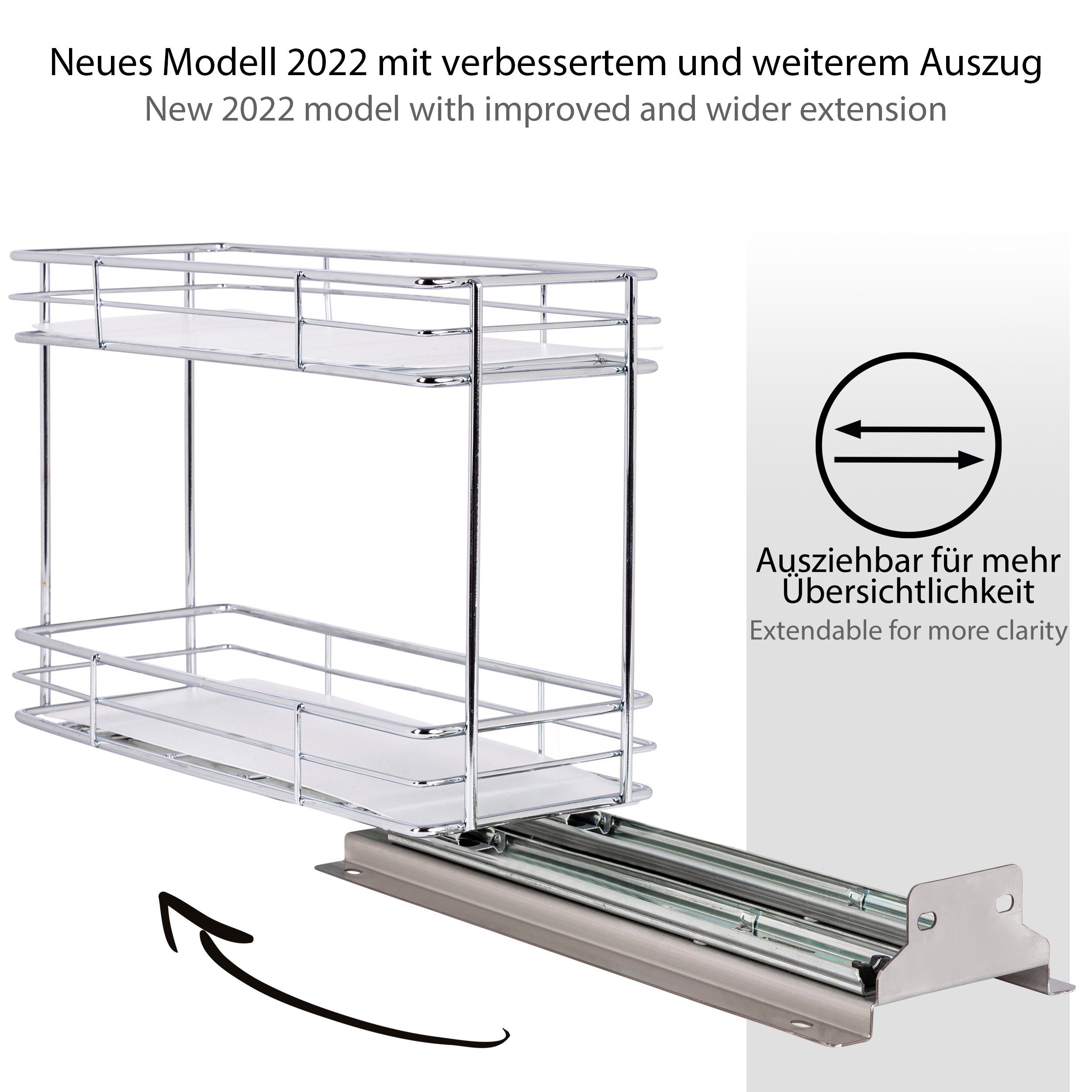 ONVAYA Gewürzregal ausziehbar, Gewürzständer aus Edelstahl, Regal Organizer – Bild 3 von 5