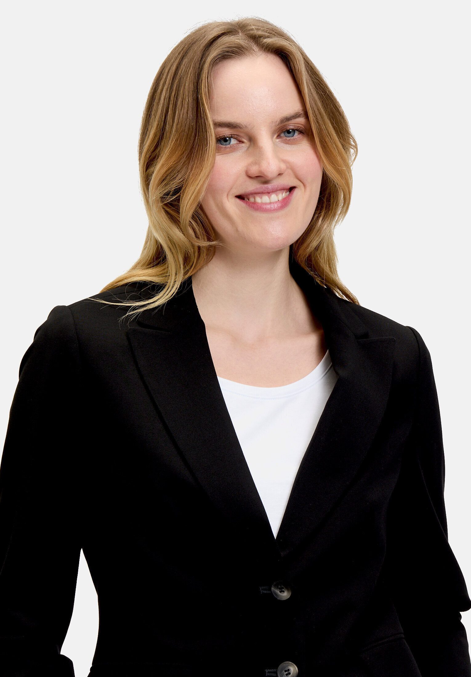 Betty&Co Longblazer Damen mit Taschen Druckfutter