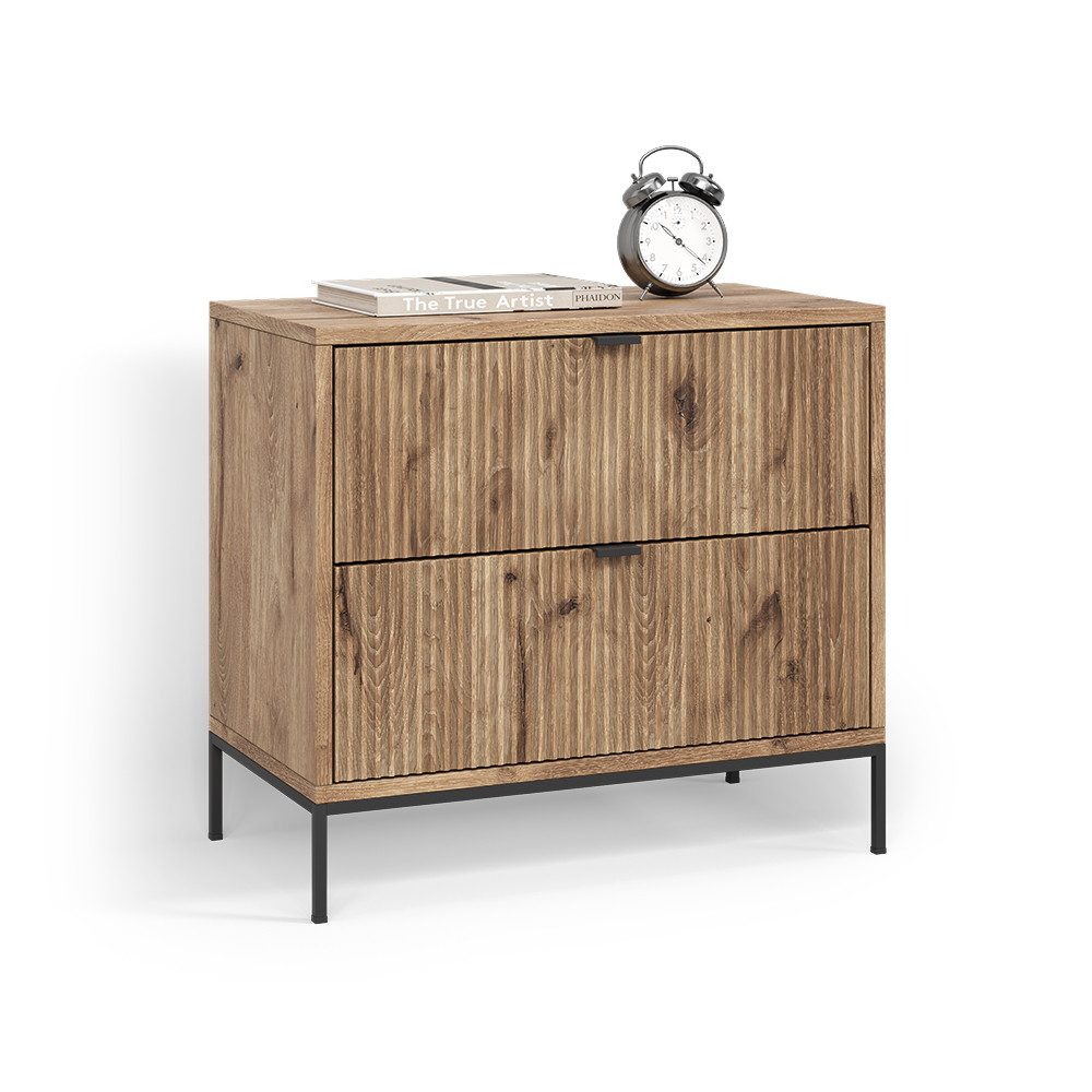 Livinity® Nachtschrank Aterno, Viking Oak, mit 2 Schubladen (1-St)