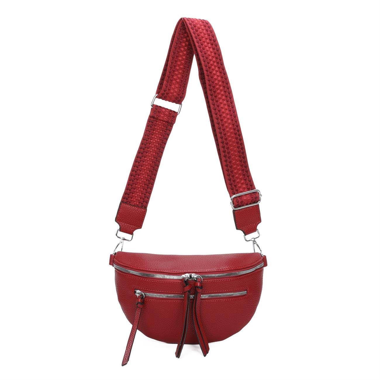 Umhängetasche Damen Bodybag, Rot leicht ITALYSHOP24 S Gürteltasche Brusttasche, Muster Taschengurt, Hüfttasche, CrossBody Schultertasche Gewicht CrossOver, Schultertasche