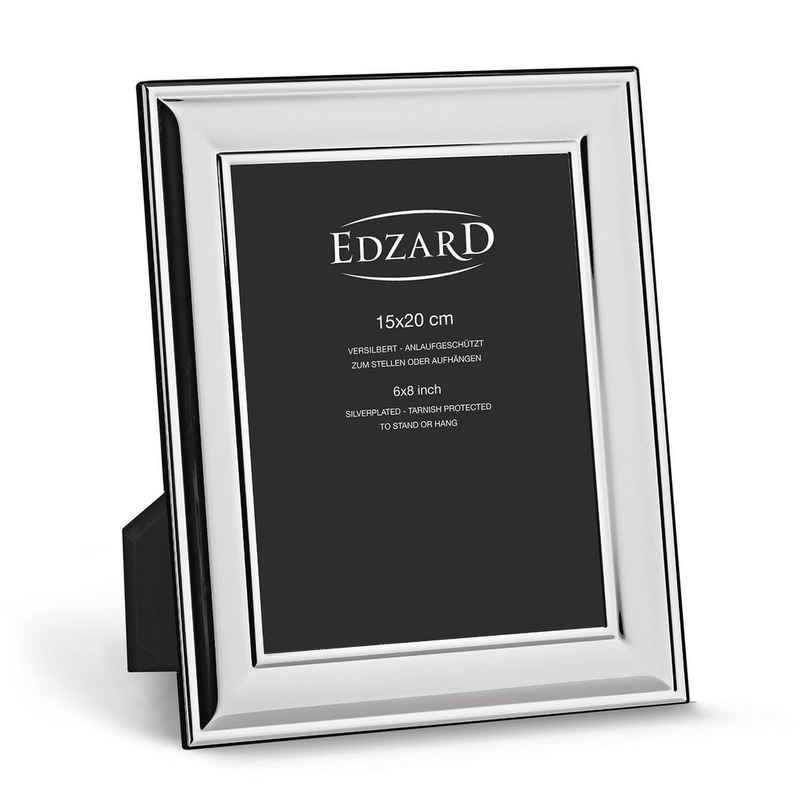 EDZARD Bilderrahmen Sunset, versilbert und anlaufgeschützt, für 15x20 cm Foto - Fotorahmen, Rahmen für Foto zum Hinstellen und Aufhängen