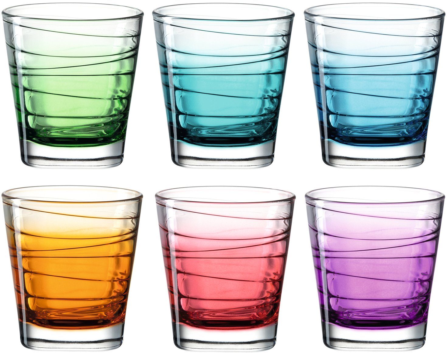 LEONARDO Whiskyglas VARIO STRUTTURA, Glas, 250 ml, Farbverlauf, 6-teilig