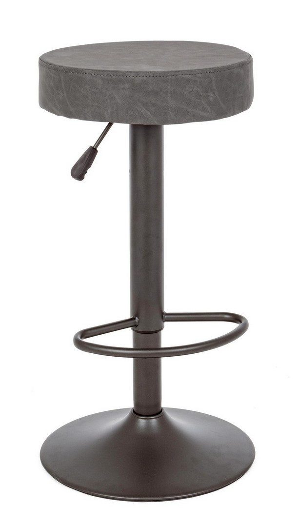 Natur24 Esszimmerstuhl Piper 2er Set Barhocker 35 x 64/85 x 35 cm Stahl Polyurethan Grau