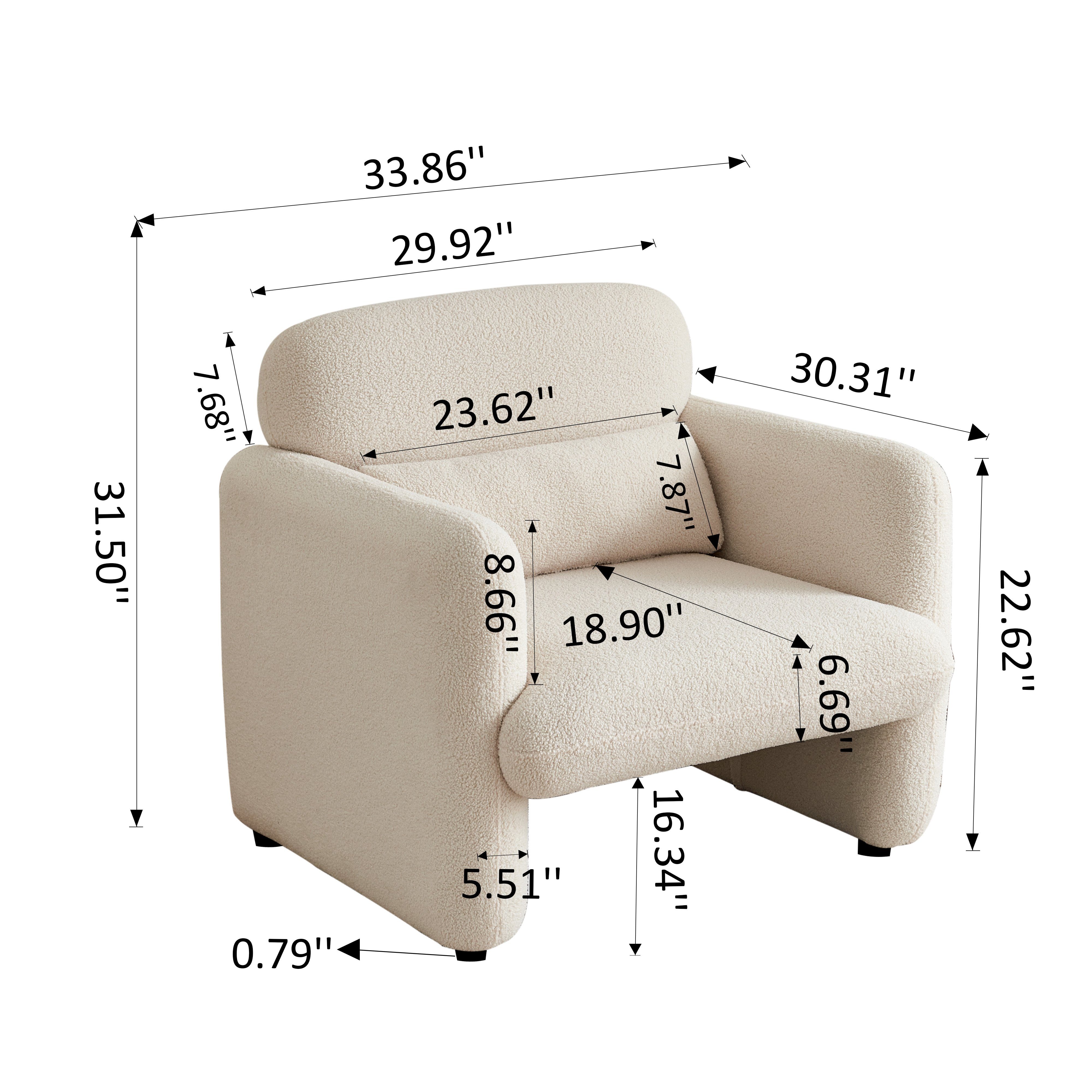 Hochelastische REDOM Lendenkissen mit beige (Lammwolle), Polsterstuhl Sessel, beweglichem Einzelsofa Sitze Loungesessel