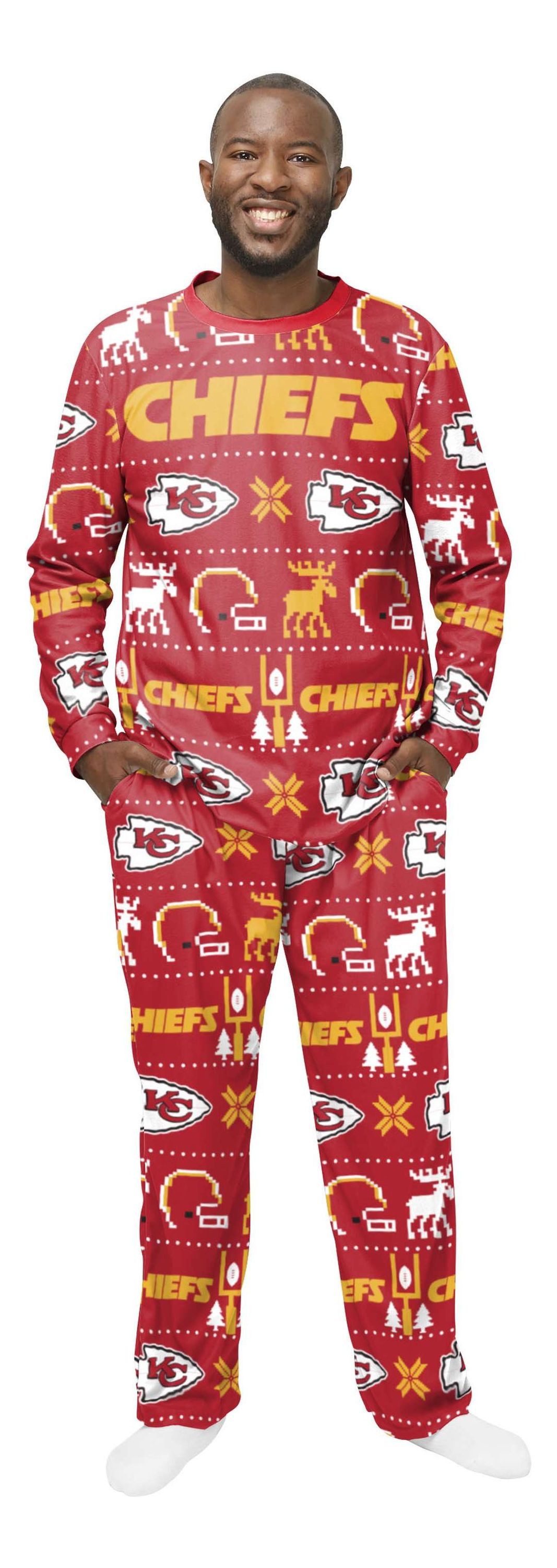 FOCO Schlafanzug NFL Kansas City Chiefs Crewneck Ugly Pajama