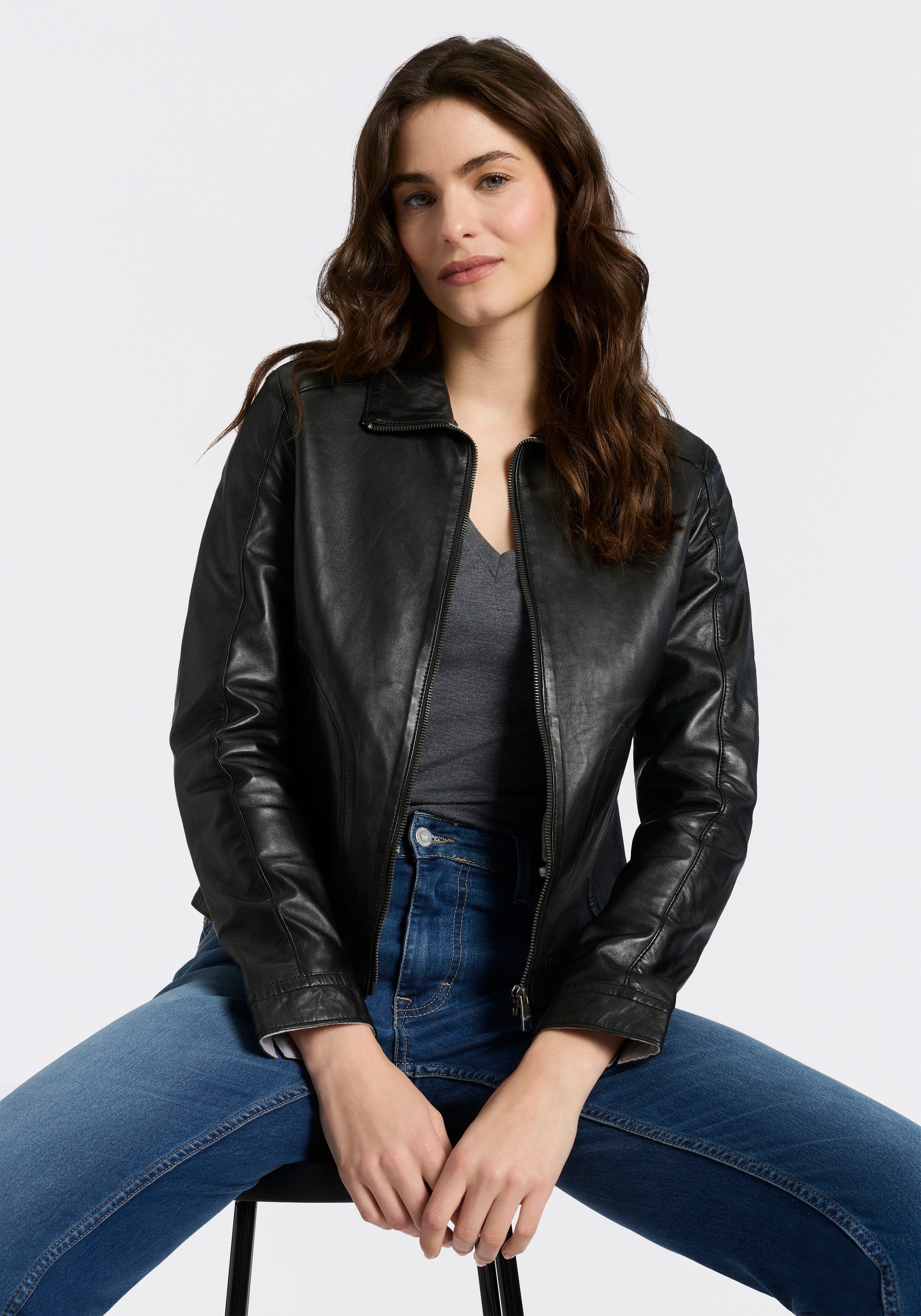 Mauritius Lederjacke MWKaroh mit Umlegekragen – Bild 2 von 5