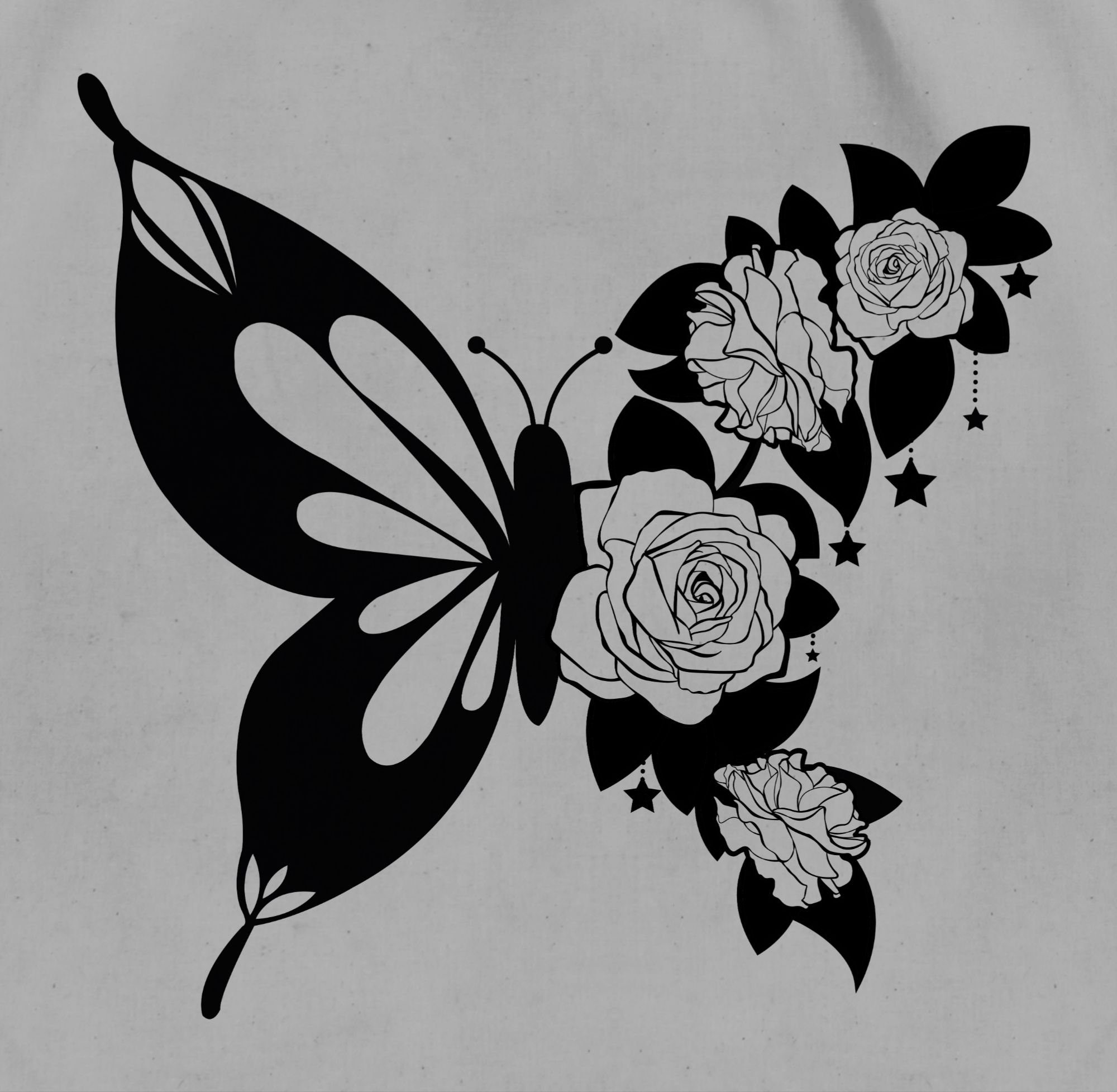 Shirtracer Turnbeutel Schmetterling mit Blumen - günstig online kaufen