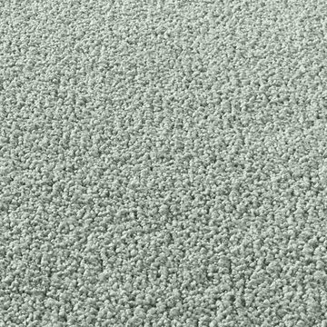 Teppich Kurzflor-Frisee-Teppich Madrid Uni, TaraCarpet, rechteckig, Höhe: 9 mm, uni mint Wohnzimmer Schlafzimmer Esszimmer Kinderzimmer 080X150