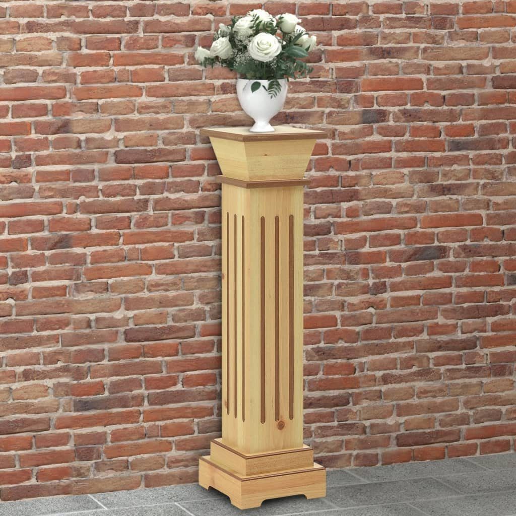 vidaXL Blumenständer Klassischer Säulen-Pflanzenständer Helles Holz 17x17x66 cm (1 St) Braun