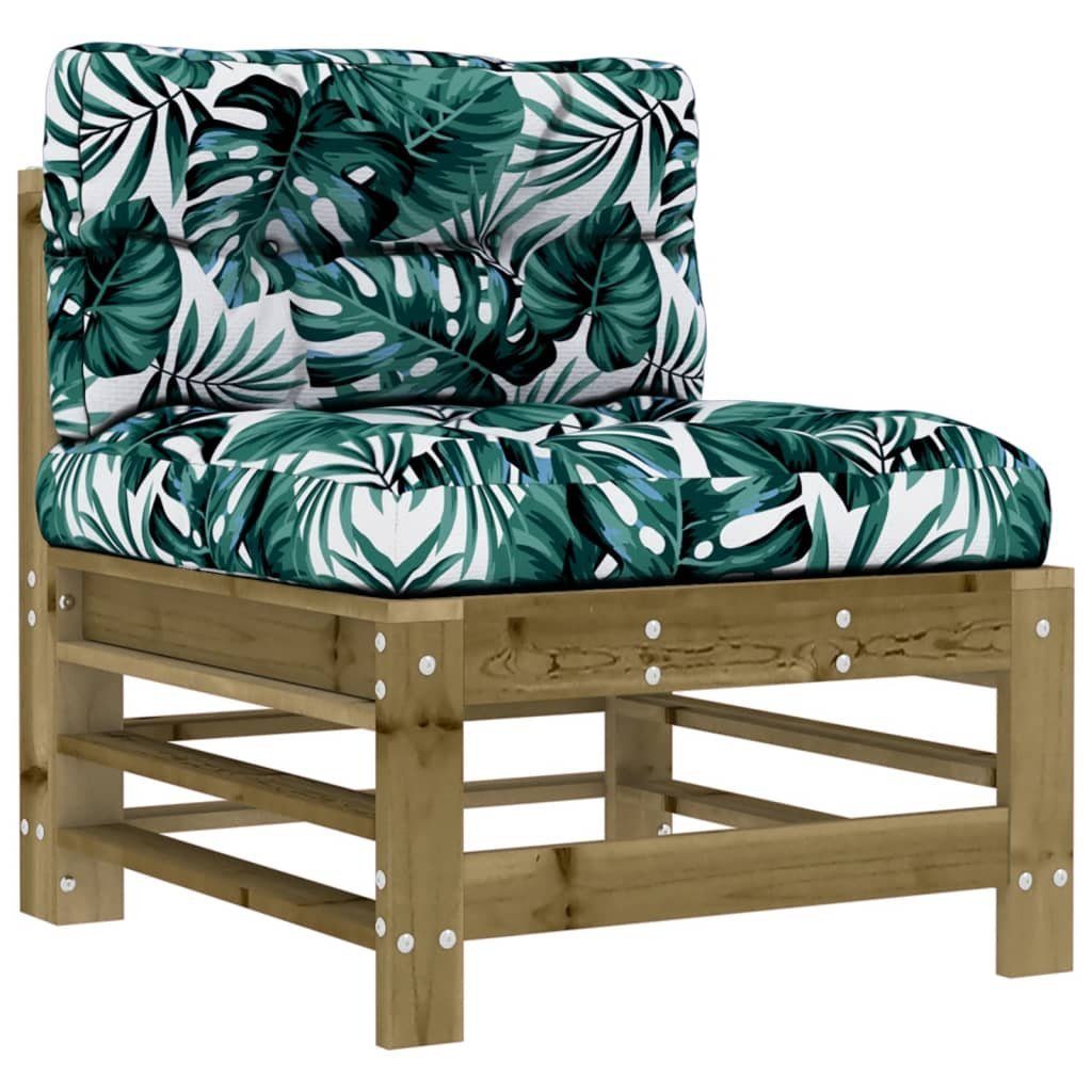 vidaXL Sofaelement Mittelsofa mit Kissen Kiefernholz Imprägniert (1 St)